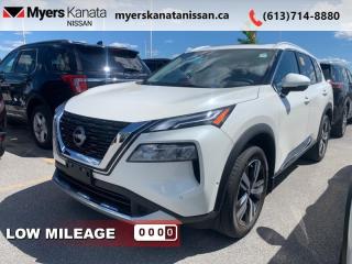 <b>Low Mileage, HUD,  Moonroof,  Leather Seats,  Navigation,  PowerLiftgate!</b><br> <br>  Compare at $43455 - KANATA NISSAN PRICE is just $40995! <br> <br>   Thrilling power when you need it and long distance efficiency when you dont, this 2023 Rogue has it all covered. This  2023 Nissan Rogue is fresh on our lot in Kanata. This low mileage  SUV has just 15,303 kms. Its  white in colour  . It has an automatic transmission and is powered by a  201HP 1.5L 3 Cylinder Engine. <br> <br> Our Rogues trim level is Platinum. This Platinum Rogue has it all with heated quilted leather seats with memory settings, a heads up display, interior accent lighting, Bose premium audio, and a wireless charger. Additional features include a dual panel panoramic moonroof, navigation, wi-fi, remote start, motion activated power liftgate, the Divide-N-hide cargo system, and Nissan Intelligent Key. Dial in adventure with the AWD terrain selector that keeps you rolling no matter the conditions. Go Rogue with ProPILOT Assist suite of active safety features like lane keep assist, blind spot intervention, 360 degree around view monitor, forward collision warning, traffic sign recognition, front and side sonar, and emergency braking with pedestrian detection. NissanConnect touchscreen infotainment with Apple CarPlay and Android Auto makes for an engaging experience. This vehicle has been upgraded with the following features: Hud,  Moonroof,  Leather Seats,  Navigation,  Powerliftgate,  Apple Carplay,  Android Auto. <br> <br/><br> Payments from <b>$659.36</b> monthly with $0 down for 84 months @ 8.99% APR O.A.C. ( Plus applicable taxes -  and licensing    ).  See dealer for details. <br> <br>*LIFETIME ENGINE TRANSMISSION WARRANTY NOT AVAILABLE ON VEHICLES WITH KMS EXCEEDING 140,000KM, VEHICLES 8 YEARS & OLDER, OR HIGHLINE BRAND VEHICLE(eg. BMW, INFINITI. CADILLAC, LEXUS...)<br> Come by and check out our fleet of 40+ used cars and trucks and 90+ new cars and trucks for sale in Kanata.  o~o