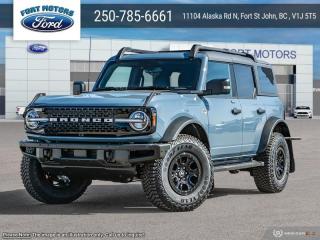 <b>Leather Seats, Navigation, 17 inch Aluminum Wheels, LED Signature Lighting!</b><br> <br>   Turn heads with this stylish yet remarkably capable 2024 Ford Bronco. <br> <br>With a nostalgia-inducing design along with remarkable on-road driving manners with supreme off-road capability, this 2024 Ford Bronco is indeed a jack of all trades and masters every one of them. Durable build materials and functional engineering coupled with modern day infotainment and driver assistive features ensure that this iconic vehicle takes on whatever you can throw at it. Want an SUV that can genuinely do it all and look good while at it? Look no further than this 2024 Ford Bronco!<br> <br> This azure grey SUV  has a 10 speed automatic transmission and is powered by a  315HP 2.7L V6 Cylinder Engine.<br> <br> Our Broncos trim level is Wildtrak. This Bronco Wildtrak is a great companion for your off-the-grid adventures, thanks to an amazing assortment of standard features such as front and rear locking differentials, skid plates for undercarriage protection, off-road suspension with FOX racing shock absorbers, aluminum wheels with beadlock capability, and front fog lamps. This rugged off-roader also treats you to amazing comfort and connectivity features that include heated front seats, remote engine start, dual-zone climate control, front and rear cupholders, and an upgraded infotainment system with Apple CarPlay, Android Auto, SiriusXM and inbuilt navigation, to get you back home from your off-road adventures. Road safety is assured thanks to a suite of systems including blind spot detection, pre-collision assist with pedestrian detection and cross-traffic alert, lane keeping assist with lane departure warning, rear parking sensors, and driver monitoring alert. Additional features include proximity keyless entry with push button start, trail control, trail turn assist, and so much more. This vehicle has been upgraded with the following features: Leather Seats, Navigation, 17 Inch Aluminum Wheels, Led Signature Lighting. <br><br> View the original window sticker for this vehicle with this url <b><a href=http://www.windowsticker.forddirect.com/windowsticker.pdf?vin=1FMEE2BP0RLA53284 target=_blank>http://www.windowsticker.forddirect.com/windowsticker.pdf?vin=1FMEE2BP0RLA53284</a></b>.<br> <br>To apply right now for financing use this link : <a href=https://www.fortmotors.ca/apply-for-credit/ target=_blank>https://www.fortmotors.ca/apply-for-credit/</a><br><br> <br/><br>Come down to Fort Motors and take it for a spin!<p><br> Come by and check out our fleet of 30+ used cars and trucks and 80+ new cars and trucks for sale in Fort St John.  o~o