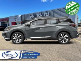 <b>Includes Block Heater, All Weather Mats, Rear Bumper Protector, and 5 Star Pkg.<br></b><br>  <br> <br>  Ahead of the pack with polished power, this 2024 Murano is an exciting crossover. <br> <br>This 2024 Nissan Murano offers confident power, efficient usage of fuel and space, and an exciting exterior sure to turn heads. This uber popular crossover does more than settle for good enough. This Murano offers an airy interior that was designed to make every seating position one to enjoy. For a crossover that is more than just good looks and decent power, check out this well designed 2024 Murano. <br> <br> This boulder gray pearl SUV  has a cvt transmission and is powered by a  260HP 3.5L V6 Cylinder Engine.<br> <br> Our Muranos trim level is Platinum. This Platinum trim takes luxury seriously with heated and cooled leather seats with diamond quilting and extended leather upholstery with contrast piping and stitching. Additional features include a dual panel panoramic moonroof, motion activated power liftgate, remote start with intelligent climate control, memory settings, ambient interior lighting, and a heated steering wheel for added comfort along with intelligent cruise with distance pacing, intelligent Around View camera, and traffic sign recognition for even more confidence. Navigation and Bose Premium Audio are added to the NissanConnect touchscreen infotainment system featuring Android Auto, Apple CarPlay, and a ton more connectivity features. Forward collision warning, emergency braking with pedestrian detection, high beam assist, blind spot detection, and rear parking sensors help inspire confidence on the drive. This vehicle has been upgraded with the following features: Cooled Seats,  Leather Seats,  Moonroof,  Navigation,  Memory Seats,  Power Liftgate,  Remote Start. <br><br> <br>To apply right now for financing use this link : <a href=https://www.standardnissan.ca/finance/apply-for-financing/ target=_blank>https://www.standardnissan.ca/finance/apply-for-financing/</a><br><br> <br/> Weve discounted this vehicle $1044. See dealer for details. <br> <br>Why buy from Standard Nissan in Swift Current, SK? Our dealership is owned & operated by a local family that has been serving the automotive needs of local clients for over 110 years! We rely on a reputation of fair deals with good service and top products. With your support, we are able to give back to the community. <br><br>Every retail vehicle new or used purchased from us receives our 5-star package:<br><ul><li>*Platinum Tire & Rim Road Hazzard Coverage</li><li>**Platinum Security Theft Prevention & Insurance</li><li>***Key Fob & Remote Replacement</li><li>****$20 Oil Change Discount For As Long As You Own Your Car</li><li>*****Nitrogen Filled Tires</li></ul><br>Buyers from all over have also discovered our customer service and deals as we deliver all over the prairies & beyond!#BetterTogether o~o