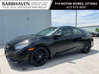 Just IN... Local One Owner Trade-in 2020 Honda Civic Si Sedan. Some of the Many Feature Options included in the Trim Package are 1.5L L4 DOHC turbo 16 valves i-VTEC, 6-speed manual transmission, 18-inch aluminum alloy wheels, Centre exhaust finisher, Power glass moonroof with tilt feature, Rear view camera with dynamic guidelines, Electric Parking Brake, Blind Spot Warning, Bucket front seats, Front heated seat, Heated Rear Seats, Leather-wrapped steering wheel, Aluminum-trimmed sport pedals, 60/40 rear split folding bench, 5-inch colour LCD screen, Navigation System, AM/FM/HD stereo radio, Dual-zone auto climate control, Bluetooth Wireless Technology, Apple CarPlay / Android Auto, HondaLink assist automatic emergency response system, Intelligent Key System, 452-watt premium audio system with 10 Speakers, Steering wheel-mounted audio controls with illumination, Single CD, Streaming audio via Bluetooth, Subwoofer, Siri eyes-free compatibility, 2 USB connectors, ECON mode button and Eco-assist system, Maintenance Interval Reminder & More. The Civic includes a Clean Car-Proof Report Free of any Insurance or Collison Claims. The Civic has undergone a Complete Detail Cleaning and is all ready for YOU. Nobody deals like Barrhaven Jeep Dodge Ram, come and see us today and we will show you why!!