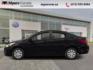 <b>Low Mileage, Bluetooth,  Heated Seats,  SiriusXM,  Steering Wheel Audio Control,  Air Conditioning!</b><br> <br>  Compare at $12874 - Our Price is just $12499! <br> <br>   This Hyundai Accent is an affordable and economical compact car with numerous premium features. This  2016 Hyundai Accent is fresh on our lot in Kanata. <br> <br>Its hard to find style, safety, and value in a fun to drive package, but thats exactly what this Hyundai Accent delivers. Leave compromise behind and enjoy this fun, economical Accent filled with modern design and advanced safety features. Let this Hyundai Accent change your idea of small cars. This low mileage  sedan has just 51,575 kms. Its  ultra black pearl in colour  . It has an automatic transmission and is powered by a  smooth engine.  It may have some remaining factory warranty, please check with dealer for details.  This vehicle has been upgraded with the following features: Bluetooth,  Heated Seats,  Siriusxm,  Steering Wheel Audio Control,  Air Conditioning,  Power Windows. <br> <br>To apply right now for financing use this link : <a href=https://www.myersvw.ca/en/form/new/financing-request-step-1/44 target=_blank>https://www.myersvw.ca/en/form/new/financing-request-step-1/44</a><br><br> <br/><br>Backed by Myers Exclusive NO Charge Engine/Transmission for life program lends itself for your peace of mind and you can buy with confidence. Call one of our experienced Sales Representatives today and book your very own test drive! Why buy from us? Move with the Myers Automotive Group since 1942! We take all trade-ins - Appraisers on site - Full safety inspection including e-testing and professional detailing prior delivery! Every vehicle comes with a free Car Proof History report.<br><br>*LIFETIME ENGINE TRANSMISSION WARRANTY NOT AVAILABLE ON VEHICLES MARKED AS-IS, VEHICLES WITH KMS EXCEEDING 140,000KM, VEHICLES 8 YEARS & OLDER, OR HIGHLINE BRAND VEHICLES (eg.BMW, INFINITI, CADILLAC, LEXUS...). FINANCING OPTIONS NOT AVAILABLE ON VEHICLES MARKED AS-IS OR AS-TRADED.<br> Come by and check out our fleet of 40+ used cars and trucks and 110+ new cars and trucks for sale in Kanata.  o~o