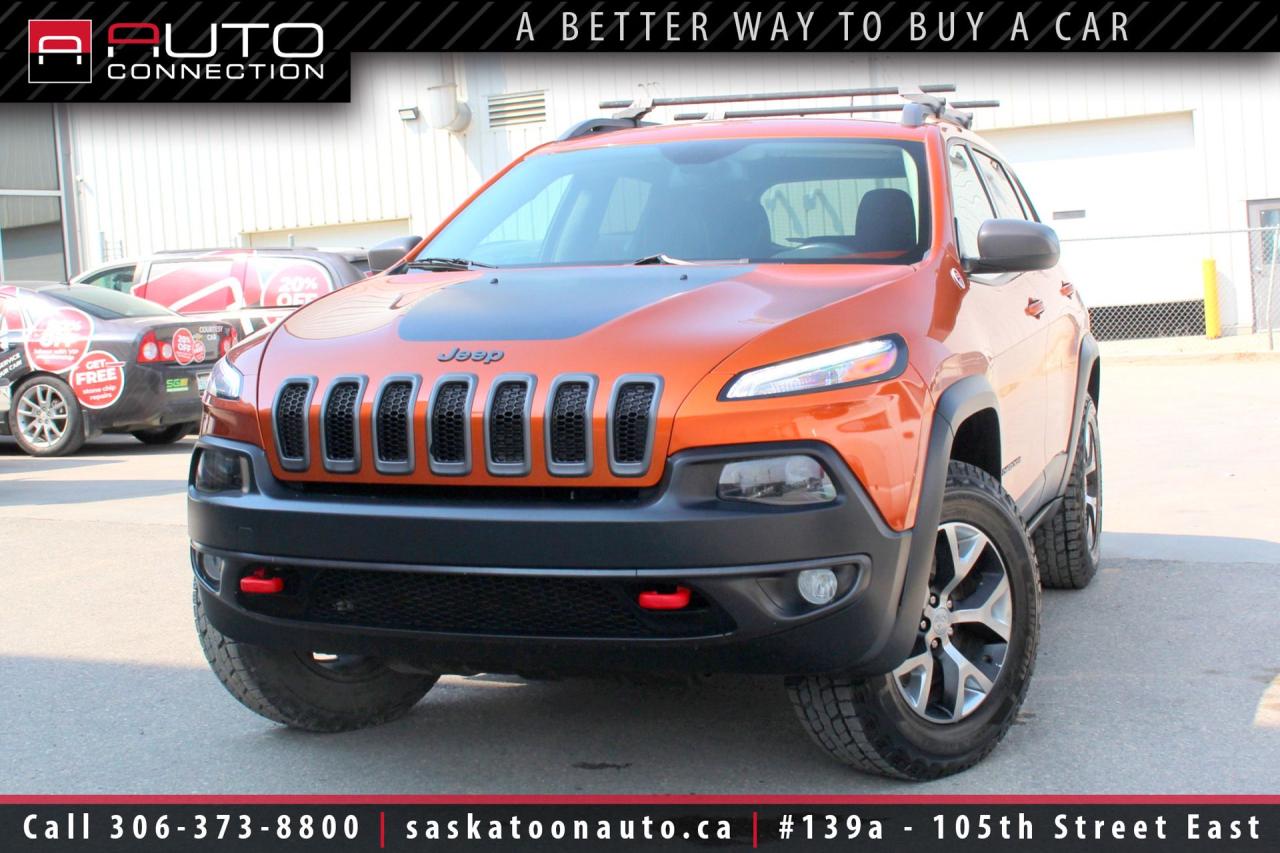 Used 2015 Jeep Cherokee Trailhawk - 4x4 - COLD WEATHER PKG - ACCIDENT FREE - REMOTE START - REARVIEW CAM - LOCAL VEHICLE for sale in Saskatoon, SK