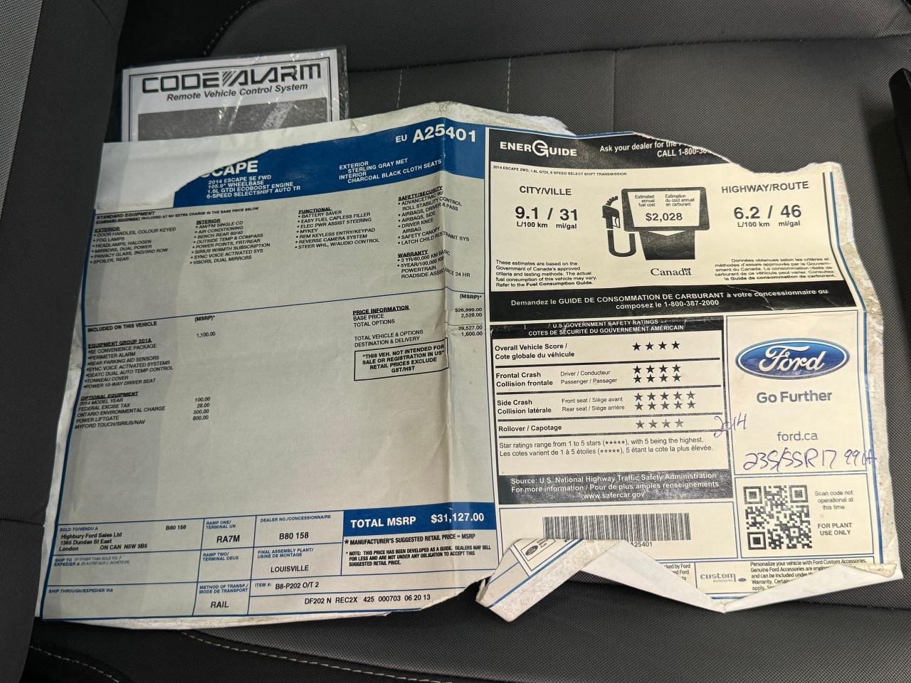 2014 Ford Escape SE+Camera+Remote Start+Power Lift Gate+New Tires - Photo #24