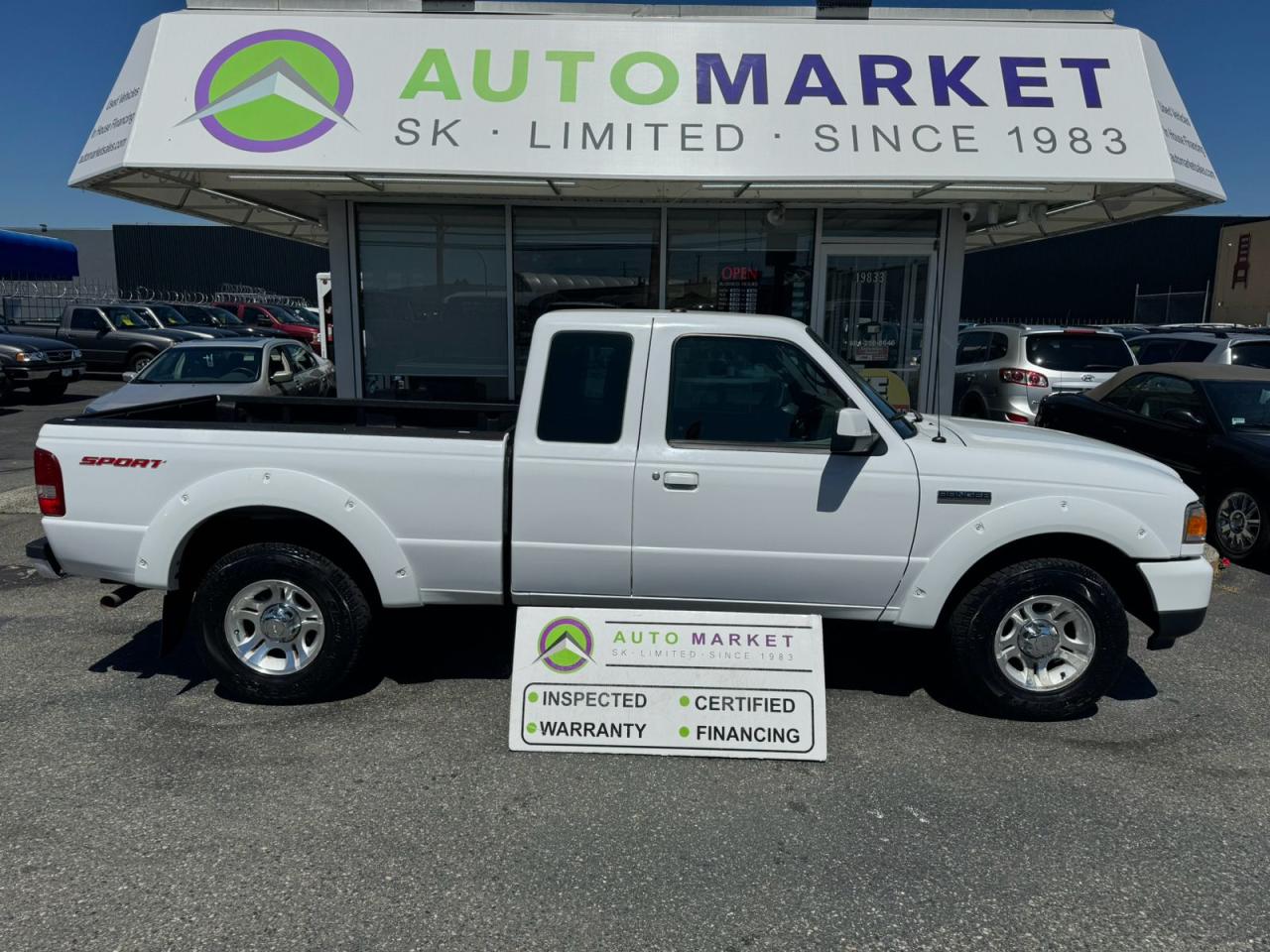 CALL OR TEXT REG @ 6-0-4-9-9-9-0-2-5-1 FOR INFO & TO CONFIRM WHICH LOCATION.<br /><br />NICE CLEAN FORD RANGER SPORT. THROUGH THE SHOP, FULLY INSPECTED AND READY TO GO. TONS OF LIFE LEFT IN THE TIRES AND BRAKES, IT NEEDS NOTHING.<br /><br />2 LOCATIONS TO SERVE YOU, BE SURE TO CALL FIRST TO CONFIRM WHERE THE VEHICLE IS.<br /><br />We are a family owned and operated business for 40 years. Since 1983 we have been committed to offering outstanding vehicles backed by exceptional customer service, now and in the future. Whatever your specific needs may be, we will custom tailor your purchase exactly how you want or need it to be. All you have to do is give us a call and we will happily walk you through all the steps with no stress and no pressure.<br /><br />                                            WE ARE THE HOUSE OF YES!<br /><br />ADDITIONAL BENEFITS WHEN BUYING FROM SK AUTOMARKET:<br /><br />-ON SITE FINANCING THROUGH OUR 17 AFFILIATED BANKS AND VEHICLE                                                                                                                      FINANCE COMPANIES.<br />-IN HOUSE LEASE TO OWN PROGRAM.<br />-EVERY VEHICLE HAS UNDERGONE A 120 POINT COMPREHENSIVE INSPECTION.<br />-EVERY PURCHASE INCLUDES A FREE POWERTRAIN WARRANTY.<br />-EVERY VEHICLE INCLUDES A COMPLIMENTARY BCAA MEMBERSHIP FOR YOUR SECURITY.<br />-EVERY VEHICLE INCLUDES A CARFAX AND ICBC DAMAGE REPORT.<br />-EVERY VEHICLE IS GUARANTEED LIEN FREE.<br />-DISCOUNTED RATES ON PARTS AND SERVICE FOR YOUR NEW CAR AND ANY OTHER   FAMILY CARS THAT NEED WORK NOW AND IN THE FUTURE.<br />-40 YEARS IN THE VEHICLE SALES INDUSTRY.<br />-A+++ MEMBER OF THE BETTER BUSINESS BUREAU.<br />-RATED TOP DEALER BY CARGURUS 5 YEARS IN A ROW<br />-MEMBER IN GOOD STANDING WITH THE VEHICLE SALES AUTHORITY OF BRITISH   COLUMBIA.<br />-MEMBER OF THE AUTOMOTIVE RETAILERS ASSOCIATION.<br />-COMMITTED CONTRIBUTOR TO OUR LOCAL COMMUNITY AND THE RESIDENTS OF BC.<br /> $495 Documentation fee and applicable taxes are in addition to advertised prices.<br />LANGLEY LOCATION DEALER# 40038<br />S. SURREY LOCATION DEALER #9987<br />