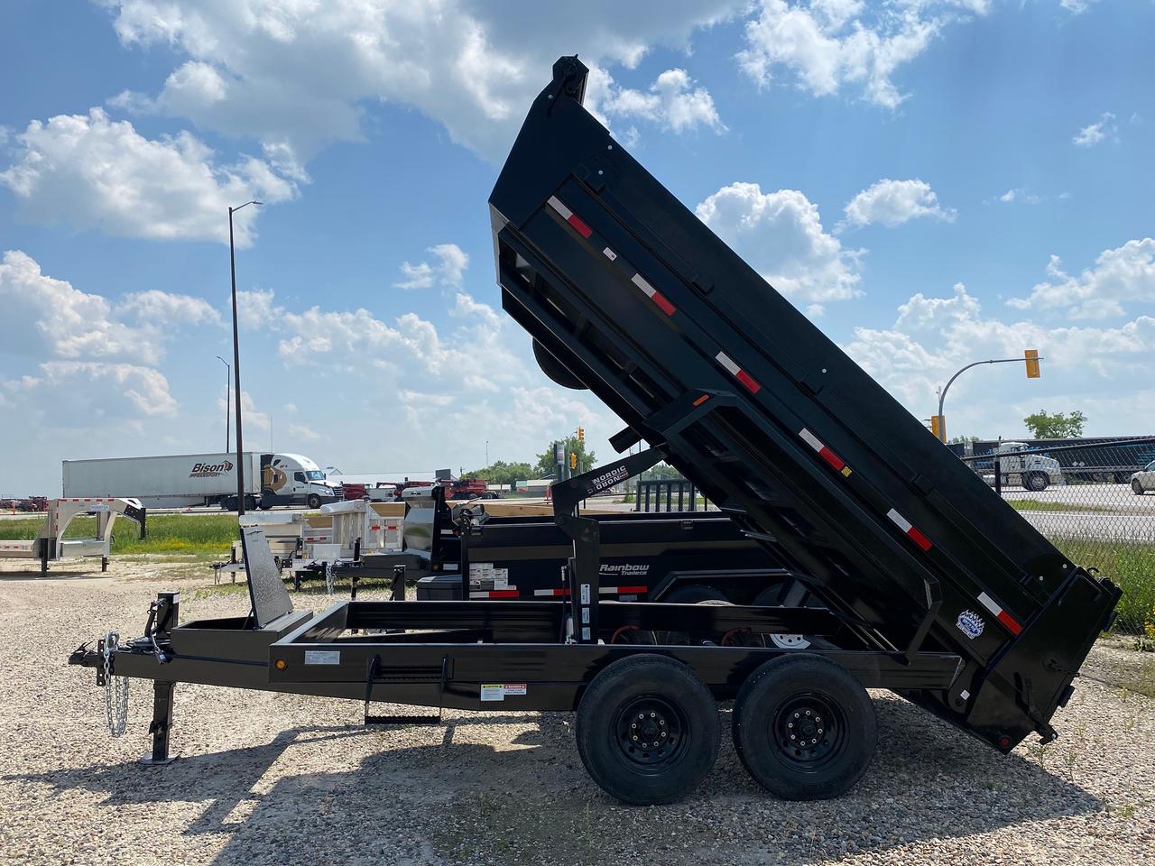 <p>15,500# GVWR, steel frame, torflex axles, electric brakes, voltflex wiring harness, LED lights, driver side step, 6 slide in ramps, a-frame tool box, 16 O/C crossmembers, 3 way tailgate, Nordic scissor hoist, 3/16 floor, 1/8 sides, heavy duty fenders, spare tire holder with lock, tarp. Stock# HH5175. For more info call Wilfs Elie Ford toll free 877-360-3673. Dealer# 0521</p>