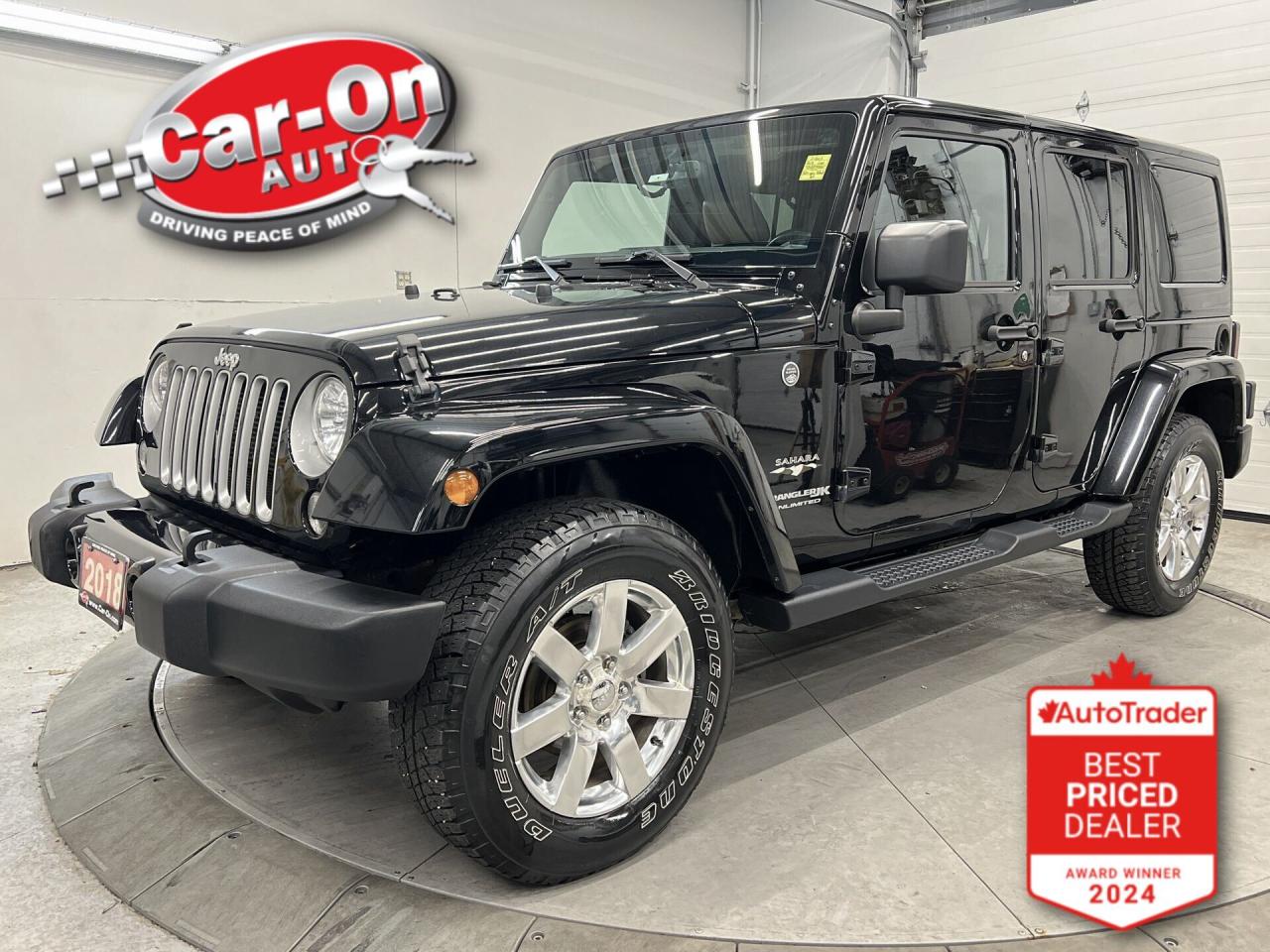 Used 2018 Jeep Wrangler JK Unlimited SAHARA V6 4x4 | LEATHER | HARD TOP | NAV |LOW KMS! for sale in Ottawa, ON