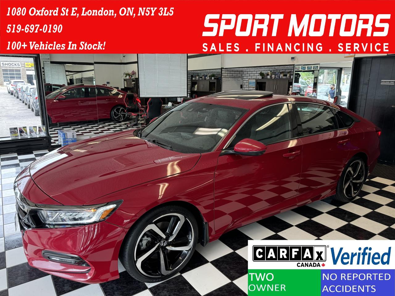 2019 Honda Accord Sport 1.5L+Apple Play+Lane Keep+Roof+CLEAN CARFAX