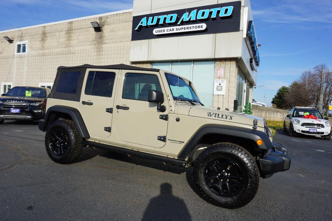 Used 2018 Jeep Wrangler UNLIMITED WILLYS 4WD *ACCIDENT FREE* CERTIFIED BLUETOOTH CRUISE CONTROL ALLOYS for sale in Burlington, ON