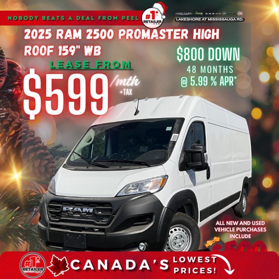 New 2025 RAM 2500 ProMaster 4yr lease $599+ Hst @ 5.99% call for details for sale in Mississauga, ON