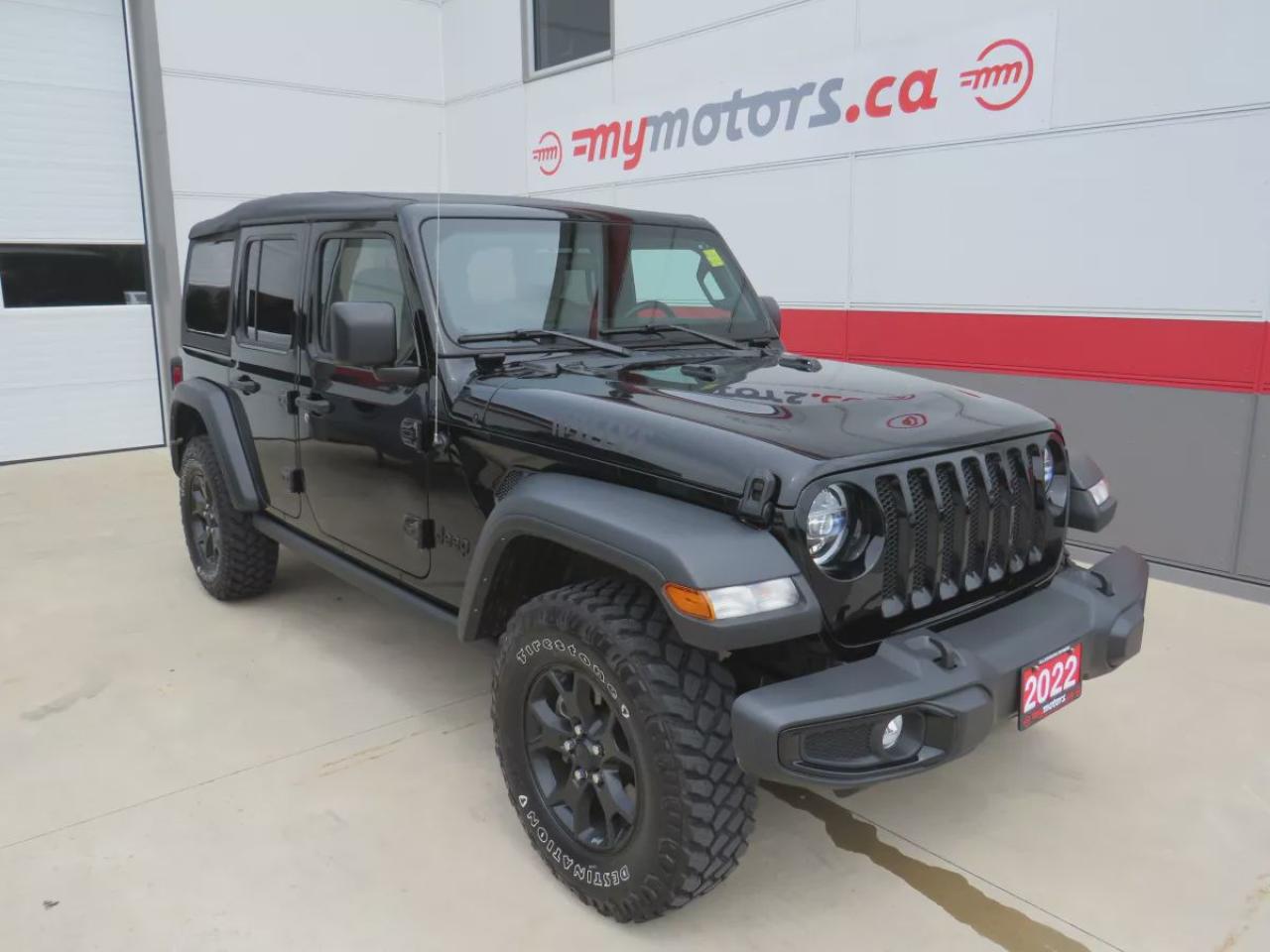 Used 2022 Jeep Wrangler Unlimited Willys (**4WD**ALLOY RIMS**REMOVABLE SOFT TOP**FOG LIGHTS**DIGITAL TOUCH SCREEN**CRUISE CONTROL**BLUETOOTH**PUSH BUTTON START**REVERSE CAMERA**) for sale in Tillsonburg, ON