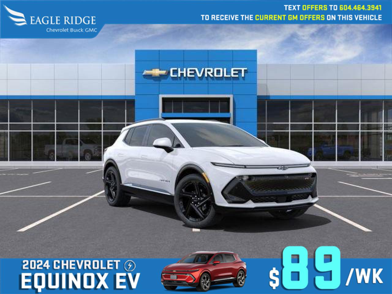 New 2024 Chevrolet Equinox EV RS Smartphone App, Front Power Seats, Active Safety Package, Wireless charger, Adaptive cruise control, Enhance automatics emergency braking for sale in Coquitlam, BC