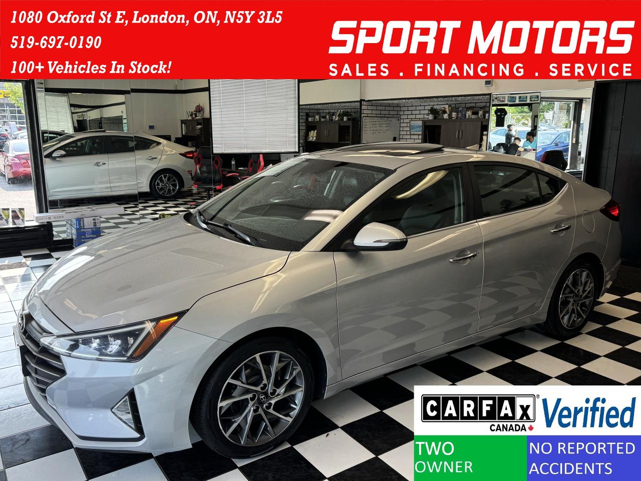 2019 Hyundai Elantra ULTIMATE+New Tires+Brakes+BSM+Roof+GPS+CleanCarfax