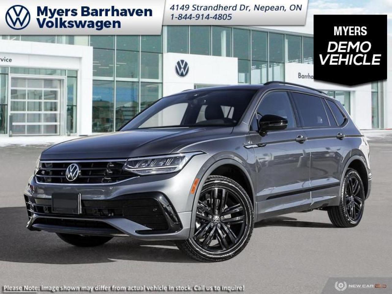 <b>Third Row Package!</b><br> <br> <br> <br>  Sophisticated yet capable, bold yet stylish, this 2024 Tiguan is the best of both worlds. <br> <br>Whether its a weekend warrior or the daily driver this time, this 2024 Tiguan makes every experience easier to manage. Cutting edge tech, both inside the cabin and under the hood, allow for safe, comfy, and connected rides that keep the whole party going. The crossover of the future is already here, and its called the Tiguan.<br> <br> This platinum gray metallic SUV  has an automatic transmission and is powered by a  2.0L I4 16V GDI DOHC Turbo engine.<br> <br> Our Tiguans trim level is Comfortline R-Line Black Edition. This Tiguan Comfortline R-Line Black Edition features an express open/close sunroof and unique exterior styling, along with a power liftgate, mobile device wireless charging, adaptive cruise control, supportive heated synthetic leather-trimmed front seats, a heated leatherette-wrapped steering wheel, LED headlights with daytime running lights, and an upgraded 8-inch infotainment screen with SiriusXM satellite radio, Apple CarPlay, Android Auto, and a 6-speaker audio system. Additional features include front and rear cupholders, remote keyless entry with power cargo access, lane keep assist, lane departure warning, blind spot detection, front and rear collision mitigation, autonomous emergency braking, three 12-volt DC power outlets, remote start, a rear camera, and so much more. This vehicle has been upgraded with the following features: Third Row Package.  This is a demonstrator vehicle driven by a member of our staff and has just 9500 kms.<br><br> <br>To apply right now for financing use this link : <a href=https://www.barrhavenvw.ca/en/form/new/financing-request-step-1/44 target=_blank>https://www.barrhavenvw.ca/en/form/new/financing-request-step-1/44</a><br><br> <br/>    3.99% financing for 84 months. <br> Buy this vehicle now for the lowest bi-weekly payment of <b>$283.37</b> with $0 down for 84 months @ 3.99% APR O.A.C. ( Plus applicable taxes -  $840 Documentation fee. Cash purchase selling price includes: Tire Stewardship ($20.00), OMVIC Fee ($12.50). (HST) are extra. </br>(HST), licence, insurance & registration not included </br>    ).  Incentives expire 2025-01-31.  See dealer for details. <br> <br> <br>LEASING:<br><br>Estimated Lease Payment: $271 bi-weekly <br>Payment based on 4.99% lease financing for 48 months with $0 down payment on approved credit. Total obligation $28,272. Mileage allowance of 16,000 KM/year. Offer expires 2025-01-31.<br><br><br>We are your premier Volkswagen dealership in the region. If youre looking for a new Volkswagen or a car, check out Barrhaven Volkswagens new, pre-owned, and certified pre-owned Volkswagen inventories. We have the complete lineup of new Volkswagen vehicles in stock like the GTI, Golf R, Jetta, Tiguan, Atlas Cross Sport, Volkswagen ID.4 electric vehicle, and Atlas. If you cant find the Volkswagen model youre looking for in the colour that you want, feel free to contact us and well be happy to find it for you. If youre in the market for pre-owned cars, make sure you check out our inventory. If you see a car that you like, contact 844-914-4805 to schedule a test drive.<br> Come by and check out our fleet of 30+ used cars and trucks and 100+ new cars and trucks for sale in Nepean.  o~o