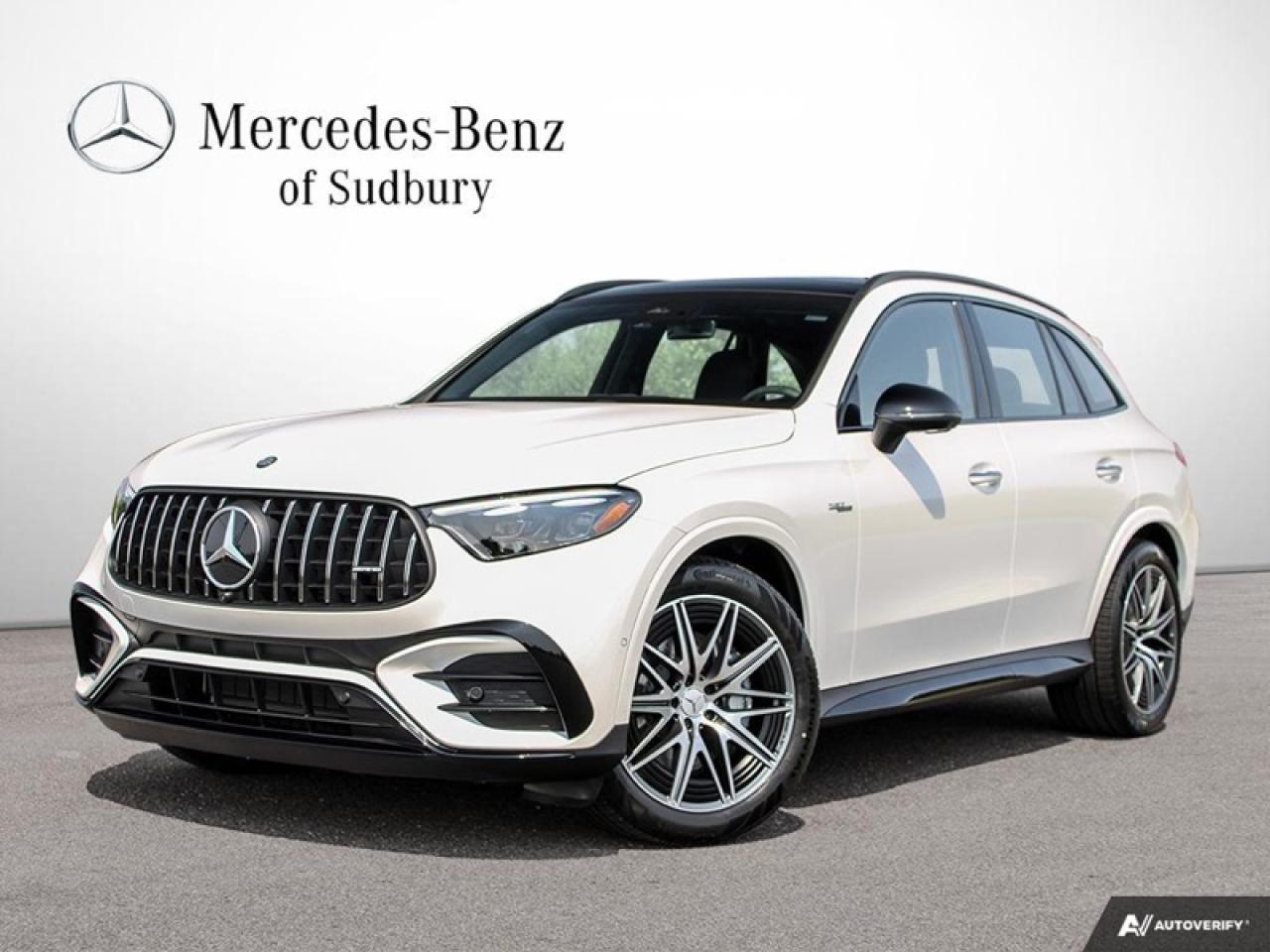 <b>Active Distance Assist DISTRONIC!</b><br> <br> <br> <br>Check out our wide selection of <b>NEW</b> vehicles today!<br> <br>  Power and capability is refined by a remarkably luxurious interior, all encased in a stylish, sleek exterior. <br> <br>The GLC aims to keep raising benchmarks for sport utility vehicles. Its athletic, aerodynamic body envelops an elegantly high-tech cabin. With sports car like performance and styling combined with astonishing SUV utility and capability, this is the vehicle for the active family on the go. Whether your next adventure is to the city, or out in the country, this GLC is ready to get you there in style and comfort.<br> <br> This polar white SUV  has an automatic transmission and is powered by a  2.0L I4 16V PDI DOHC Turbo engine.<br> <br> Our GLCs trim level is 43 AMG 4MATIC SUV. This focused and riotous SUV comes standard with an uprated powertrain, height-adjustable sport-tuned suspension, AMG-specific 5-twin-spoke wheels, and aggressively-styled bodywork. The standard equipment continue with an express open/close glass sunroof, EASY-PACK power liftgate for rear cargo access, LED headlights with rear fog lamps and perimeter/approach lights, proximity key with push button start, and smart device remote engine start. Occupants are treated to creature comforts such as heated front bucket seats with power adjustment, lumbar support and memory functions, voice-activated dual-zone climate control, genuine wood/leatherette interior trim inserts, ARTICO/DINAMICA synthetic leather upholstery, and an immersive MBUX infotainment system with inbuilt navigation and smartphone integration. Additional features include blind spot detection, forward collision mitigation, and so much more. This vehicle has been upgraded with the following features: Active Distance Assist Distronic.  This is a demonstrator vehicle driven by a member of our staff and has just 6552 kms.<br><br> <br>To apply right now for financing use this link : <a href=https://www.mercedes-benz-sudbury.ca/finance/apply-for-financing/ target=_blank>https://www.mercedes-benz-sudbury.ca/finance/apply-for-financing/</a><br><br> <br/> Weve discounted this vehicle $6000. See dealer for details. <br> <br>Mercedes-Benz of Sudbury is a new and pre-owned Mercedes-Benz dealership in Greater Sudbury. We proudly serve and ship to the Northern Ontario area. In our online showroom, youll find an outstanding selection of Mercedes-Benz cars and Mercedes-AMG vehicles you might not find so easily elsewhere. Or perhaps youre in the market for Mercedes-Benz vans or vehicles from our Corporate Fleet Program? We can help you with that too. We offer comprehensive service here at Mercedes-Benz of Sudbury!Our dealership also stocks Mercedes-AMG, and we welcome you to browse our inventory of Certified Pre-Owned vehiclesowning a Mercedes-Benz is quite affordable. We offer a variety of financing and leasing options to help get you behind the wheel of a Mercedes-Benz. And to keep it running optimally, we service and sell parts and accessories for your new Mercedes-Benz. Welcome to Mercedes-Benz of Sudbury! If you have any needs we havent yet addressed, then please contact us at 705-522-7777. o~o