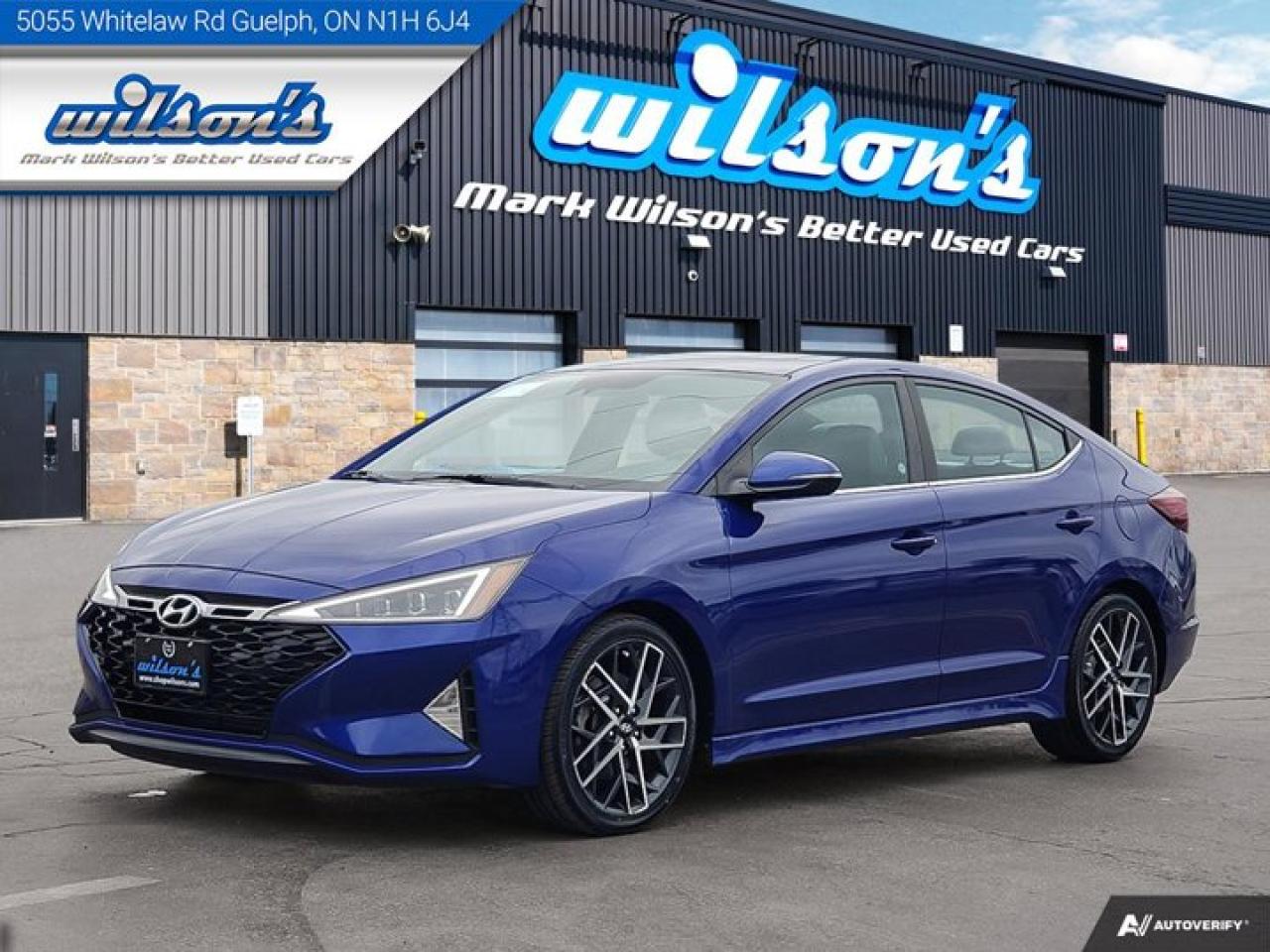 Used 2019 Hyundai Elantra Sport Auto, Leather, Sunroof, Heated Steering + Seats, CarPlay + Android, New Tires & Brakes! for sale in Guelph, ON