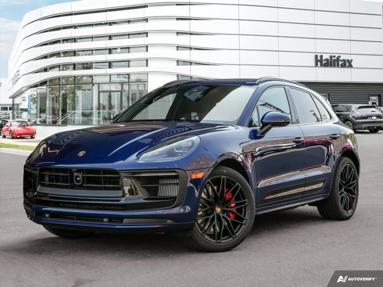*Now Available at Porsche of Halifax: 2025 Porsche Macan GTS.*Finished in striking *Gentian Blue Metallic* with a refined *Black leather interior featuring Gentian Blue deviated stitching*, this *2025 Macan GTS* is a performance-focused SUV with unmistakable Porsche character. With motorsport DNA and daily practicality, this Macan is designed to lead both in presence and performance.*Performance and Handling*  *   Built to move, the GTS comes equipped with *Adaptive Air Suspension with PASM* (raised 10 mm) for responsive handling and premium ride comfort.  *   Features *All-Season Tires on 21 Wheels*, *LED Headlights in Black with PDLS+*, and *Trailer Hitch prep* for go-anywhere versatility.  *   Enhanced by the *GTS-specific Exterior Package* and *Model Designation in Red on Side Blades*, adding assertive visual character to match its performance.*Interior Comfort and Luxury*  *   The *Premium Package Plus* includes *14-way Power Seats with Memory*, *Ventilated Front Seats*, *Heated Rear Seats*, and a *Panoramic Roof System*---delivering superior comfort in any season.  *   Enjoy premium sound with the *BOSE® Surround Sound System*, while details like the *Heated GT Sport Steering Wheel*, *Porsche Crest on Headrests*, and *Electric Steering Column* provide driver-centric luxury.  *   The *Ionizer*, *Heated Windshield*, and *Under Door Puddle Light Projectors* further enhance comfort and convenience.*Technology and Safety*  *   Equipped with *Lane Change Assist*, *Surround View Camera*, and *Dashcam Preparation (Front and Rear)* for added safety and peace of mind.  *   Includes *Exclusive Design Fuel Cap*, *Roof Rails in High Gloss Black*, and *High Gloss Black Door Handles* for premium finishing touches throughout.With unmistakable performance, daily usability, and Porsche craftsmanship in every detail, the 2025 Macan GTS delivers an uncompromised driving experience.*Contact Porsche of Halifax today* to schedule your private viewing and/or test drive! To request more details about this uniquely equipped Macan GTS, contact us today.