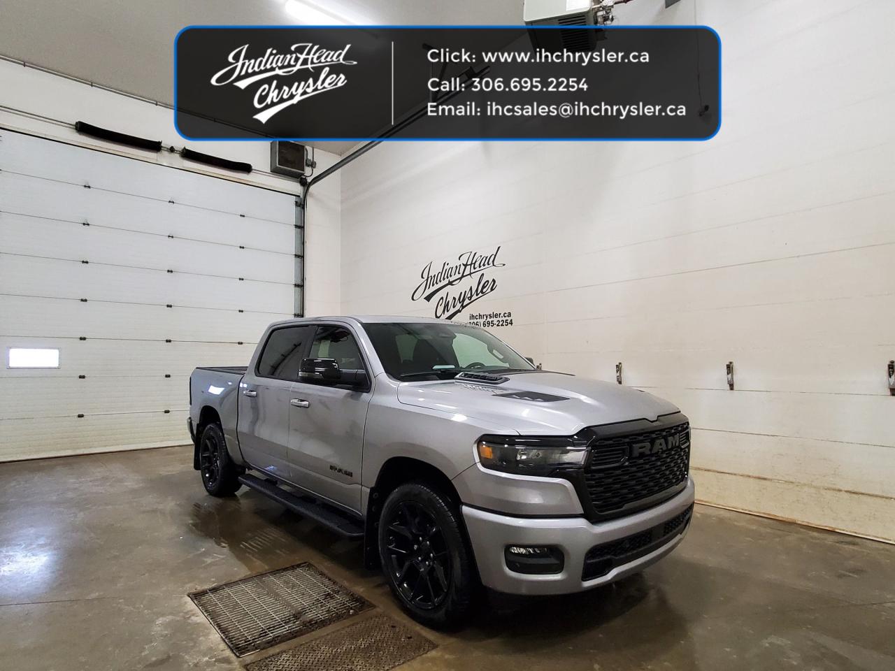 <b>Navigation,  Apple CarPlay,  Android Auto,  360 Camera,  Heated Seats!</b><br> <br> <br> <br>  Discover the inner beauty and rugged exterior of this stylish Ram 1500. <br> <br>The Ram 1500s unmatched luxury transcends traditional pickups without compromising its capability. Loaded with best-in-class features, its easy to see why the Ram 1500 is so popular. With the most towing and hauling capability in a Ram 1500, as well as improved efficiency and exceptional capability, this truck has the grit to take on any task.<br> <br> This silver Crew Cab 4X4 pickup   has a 8 speed automatic transmission and is powered by a  420HP 3.0L Straight 6 Cylinder Engine.<br> <br> Our 1500s trim level is Sport. This Ram 1500 in Sport trim rewards you with front heated seats, a leather-wrapped heated steering wheel, a 360 camera system, a 10-speaker Alpine audio, and a 12-inch infotainment screen with inbuilt navigation, Apple CarPlay and Android Auto, and 4G LTE Wi-Fi hotspot. Additional features include class IV towing equipment, aluminum wheels, power adjustable pedals, intersection collision assist, evasion assist, lane keep assist with lane departure warning, and even more! This vehicle has been upgraded with the following features: Navigation,  Apple Carplay,  Android Auto,  360 Camera,  Heated Seats,  Heated Steering Wheel,  Aluminum Wheels. <br><br> View the original window sticker for this vehicle with this url <b><a href=http://www.chrysler.com/hostd/windowsticker/getWindowStickerPdf.do?vin=1C6SRFVP9SN552262 target=_blank>http://www.chrysler.com/hostd/windowsticker/getWindowStickerPdf.do?vin=1C6SRFVP9SN552262</a></b>.<br> <br>To apply right now for financing use this link : <a href=https://www.indianheadchrysler.com/finance/ target=_blank>https://www.indianheadchrysler.com/finance/</a><br><br> <br/> Weve discounted this vehicle $9323. See dealer for details. <br> <br>At Indian Head Chrysler Dodge Jeep Ram Ltd., we treat our customers like family. That is why we have some of the highest reviews in Saskatchewan for a car dealership!  Every used vehicle we sell comes with a limited lifetime warranty on covered components, as long as you keep up to date on all of your recommended maintenance. We even offer exclusive financing rates right at our dealership so you dont have to deal with the banks.
You can find us at 501 Johnston Ave in Indian Head, Saskatchewan-- visible from the TransCanada Highway and only 35 minutes east of Regina. Distance doesnt have to be an issue, ask us about our delivery options!

Call: 306.695.2254<br> Come by and check out our fleet of 20+ used cars and trucks and 80+ new cars and trucks for sale in Indian Head.  o~o