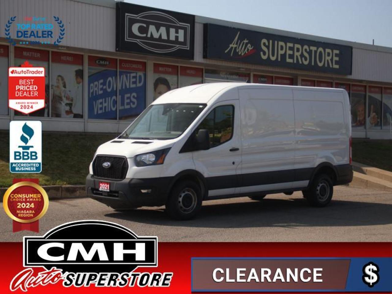 Used 2021 Ford Transit Cargo Van Med Roof  CAM COL-SENS BLUETOOTH for sale in St. Catharines, ON