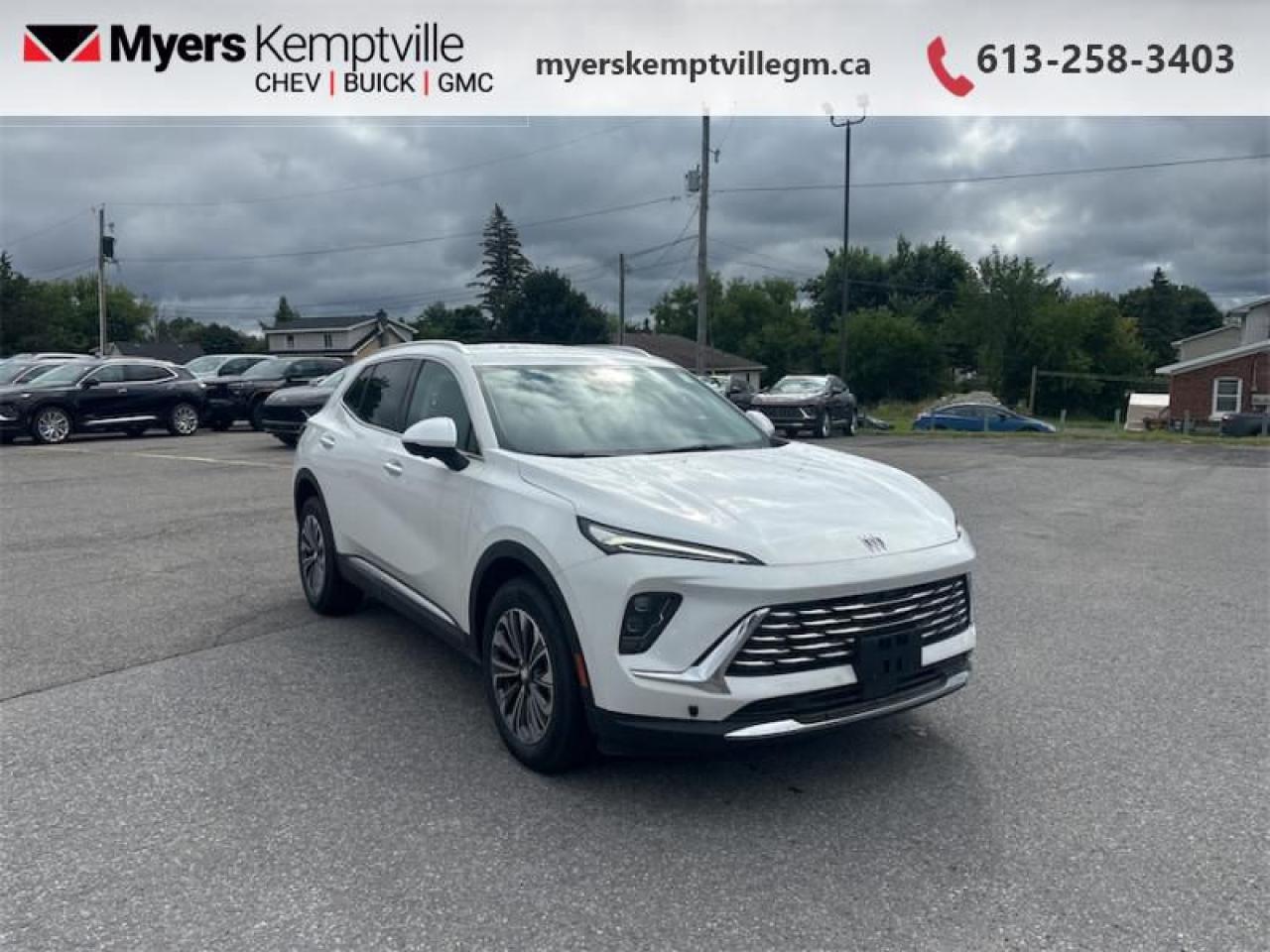 <b>360 Camera,  Wireless Charging Pad,  Power Liftgate,  Remote Start,  Heated Steering Wheel!</b><br> <br> <br> <br>At Myers, we believe in giving our customers the power of choice. When you choose to shop with a Myers Auto Group dealership, you dont just have access to one inventory, youve got the purchasing power of an entire auto group behind you!<br> <br>  This 2024 Envision has plenty of room for cargo, people, and possibility. <br> <br>This Buick Envision has the space and versatility to get away with anything. Built to inspire confidence, this Envision doesnt just get you there, it helps you be your best. As boundless as your own imagination, this Envision was designed to inspire you with every drive. <br> <br> This summit white SUV  has an automatic transmission and is powered by a  228HP 2.0L 4 Cylinder Engine.<br> <br> Our Envisions trim level is Preferred. This great-looking SUV is decked with great standard features such as power liftgate for rear cargo access, an HD surround vision system, a wireless charging pad for mobile devices, and an ultra-wide infotainment screen with wireless Apple CarPlay and Android Auto. Safety features include adaptive cruise control, blind zone steering assist, lane keep assist with lane departure warning, rear park assist, and rear cross traffic braking. Additional features also include remote engine start, keyless open, a heated steering wheel, heated front seats, and even more. This vehicle has been upgraded with the following features: 360 Camera,  Wireless Charging Pad,  Power Liftgate,  Remote Start,  Heated Steering Wheel,  Adaptive Cruise Control,  Blind Spot Detection. <br><br> <br>To apply right now for financing use this link : <a href=https://www.myerskemptvillegm.ca/finance/ target=_blank>https://www.myerskemptvillegm.ca/finance/</a><br><br> <br/>    Incentives expire 2025-01-31.  See dealer for details. <br> <br>Your journey to better driving experiences begins in our inventory, where youll find a stunning selection of brand-new Chevrolet, Buick, and GMC models. If youre looking to get additional luxuries at a wallet-friendly price, dont just pick pre-owned -- choose from our selection of over 300 Myers Approved used vehicles! Our incredible sales team will match you with the car, truck, or SUV thats got everything youre looking for, and much more. o~o