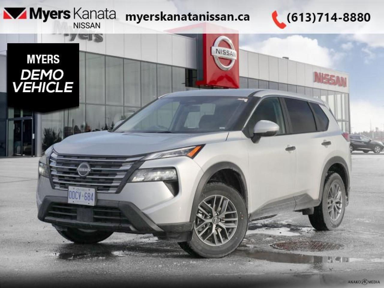 <b>Alloy Wheels,  Heated Seats,  Heated Steering Wheel,  Mobile Hotspot,  Remote Start!</b><br> <br> <br> <br>  Thrilling power when you need it and long distance efficiency when you dont, this 2025 Rogue has it all covered. <br> <br>Nissan was out for more than designing a good crossover in this 2025 Rogue. They were designing an experience. Whether your adventure takes you on a winding mountain path or finding the secrets within the city limits, this Rogue is up for it all. Spirited and refined with space for all your cargo and the biggest personalities, this Rogue is an easy choice for your next family vehicle.<br> <br> This brill silv metallic SUV  has an automatic transmission and is powered by a  201HP 1.5L 3 Cylinder Engine.<br> <br> Our Rogues trim level is S. Standard features on this Rogue S include heated front heats, a heated leather steering wheel, mobile hotspot internet access, proximity key with remote engine start, dual-zone climate control, and an 8-inch infotainment screen with Apple CarPlay, and Android Auto. Safety features also include lane departure warning, blind spot detection, front and rear collision mitigation, and rear parking sensors. This vehicle has been upgraded with the following features: Alloy Wheels,  Heated Seats,  Heated Steering Wheel,  Mobile Hotspot,  Remote Start,  Lane Departure Warning,  Blind Spot Warning.  This is a demonstrator vehicle driven by a member of our staff, so we can offer a great deal on it.<br><br> <br/> Total  rebate of $1200 is reflected in the price.  4.99% financing for 84 months. <br> Payments from <b>$519.79</b> monthly with $0 down for 84 months @ 4.99% APR O.A.C. ( Plus applicable taxes -  $621 Administration fee included. Licensing not included.    ).  Incentives expire 2025-04-30.  See dealer for details. <br> <br><br> Come by and check out our fleet of 60+ used cars and trucks and 80+ new cars and trucks for sale in Kanata.  o~o