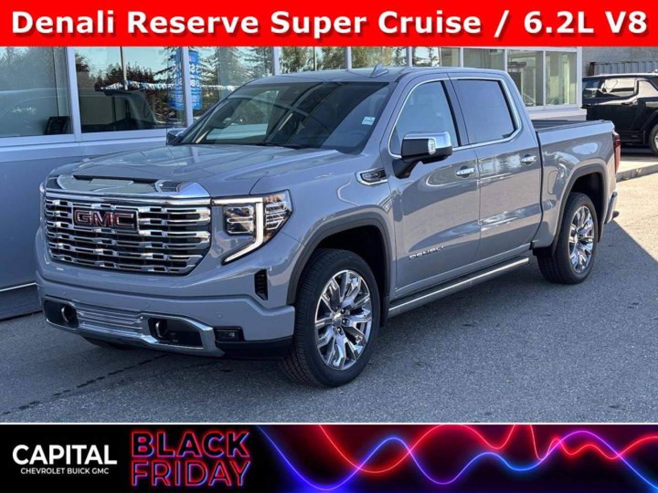 Accessories include:Tonneau CoverThis GMC Sierra 1500 boasts a Gas V8 6.2L/376 engine powering this Automatic transmission. ENGINE, 6.2L ECOTEC3 V8 (420 hp [313 kW] @ 5600 rpm, 460 lb-ft of torque [624 Nm] @ 4100 rpm); featuring Dynamic Fuel Management, Wireless, Apple CarPlay / Wireless Android Auto, Wireless charging.*This GMC Sierra 1500 Comes Equipped with These Options *Wipers, front rain-sensing, Windows, power rear, express down, Windows, power front, drivers express up/down, Window, power, rear sliding with rear defogger, Window, power front, passenger express up/down, Wi-Fi Hotspot capable (Terms and limitations apply. See onstar.ca or dealer for details.), Wheels, 20 x 9 (50.8 cm x 22.9 cm) multi-dimensional polished aluminum, Wheelhouse liners, rear (Deleted with (PCP) Denali CarbonPro Edition.), Wheel, 17 x 8 (43.2 cm x 20.3 cm) full-size, steel spare, USB Ports, 2, Charge/Data ports located inside centre console.*Visit Us Today *Stop by Capital Chevrolet Buick GMC Inc. located at 13103 Lake Fraser Drive SE, Calgary, AB T2J 3H5 for a quick visit and a great vehicle!