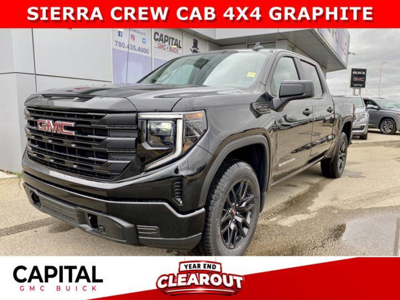 Get ready for this 2024 Sierra 1500 GRAPHITE EDITION! Equipped with the 5.3L V8 Engine and lots of other great options like Black 20 Inch Wheels, Body-colour bumpers, Remote Start, Pro Value Package, Rear camera, Trailering Package and so much more! CALL NOW!Ask for the Internet Department for more information or book your test drive today! Text 365-601-8318 for fast answers at your fingertips!AMVIC Licensed Dealer - Licence Number B1044900Disclaimer: All prices are plus taxes and include all cash credits and loyalties. See dealer for details. AMVIC Licensed Dealer # B1044900