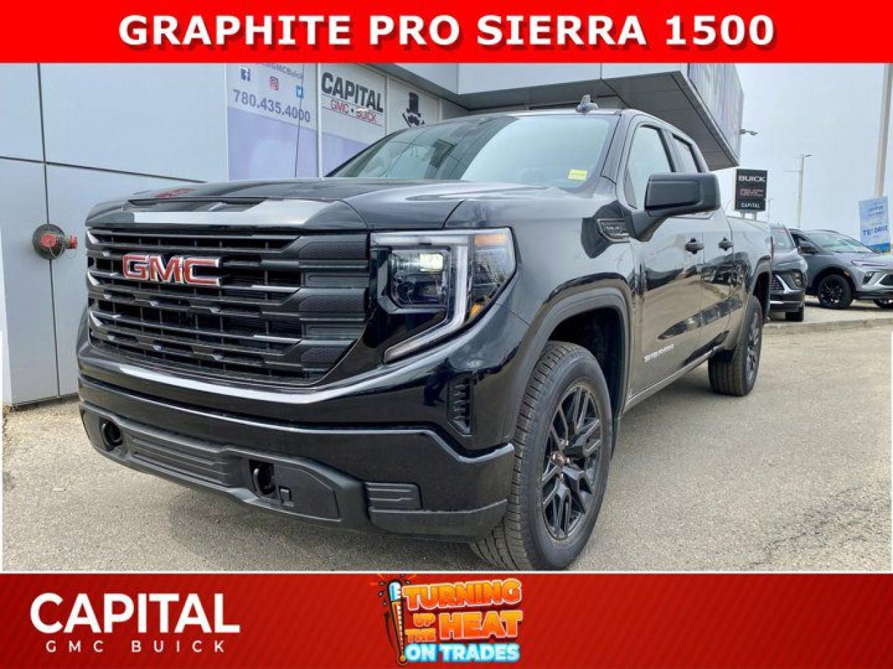 Get ready for this 2024 Sierra 1500 GRAPHITE EDITION! Equipped with the 5.3L V8 Engine and lots of other great options like Black 20 Inch Wheels, Body-colour bumpers, Remote Start, Pro Value Package, Rear camera, Trailering Package with integrated trailer brake controller and so much more! CALL NOW!Ask for the Internet Department for more information or book your test drive today! Text 365-601-8318 for fast answers at your fingertips!AMVIC Licensed Dealer - Licence Number B1044900Disclaimer: All prices are plus taxes and include all cash credits and loyalties. See dealer for details. AMVIC Licensed Dealer # B1044900