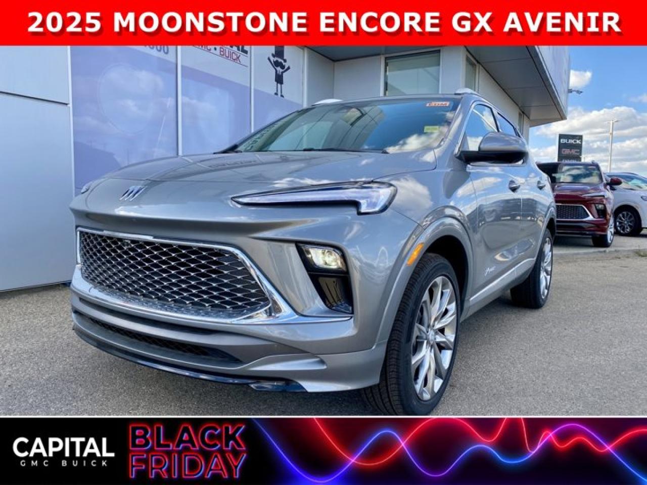 This 2025 ENCORE GX AVENIR is the definition of a luxury AWD SUV. With options like Avenir Technology & Convenience Packages, MASSIVE 11 diagonal HD color touchscreen, 360 Cam, Adaptive Cruise Control, Heated Seats, Heated Steering, Power Panoramic Sunroof, Rear Streaming Mirror, Back-Up Camera, Driver Confidence Package (All the safety features) and so much more... CALL NOWAsk for the Internet Department for more information or book your test drive today! Text 365-601-8318 for fast answers at your fingertips!AMVIC Licensed Dealer - Licence Number B1044900Disclaimer: All prices are plus taxes and include all cash credits and loyalties. See dealer for details. AMVIC Licensed Dealer # B1044900