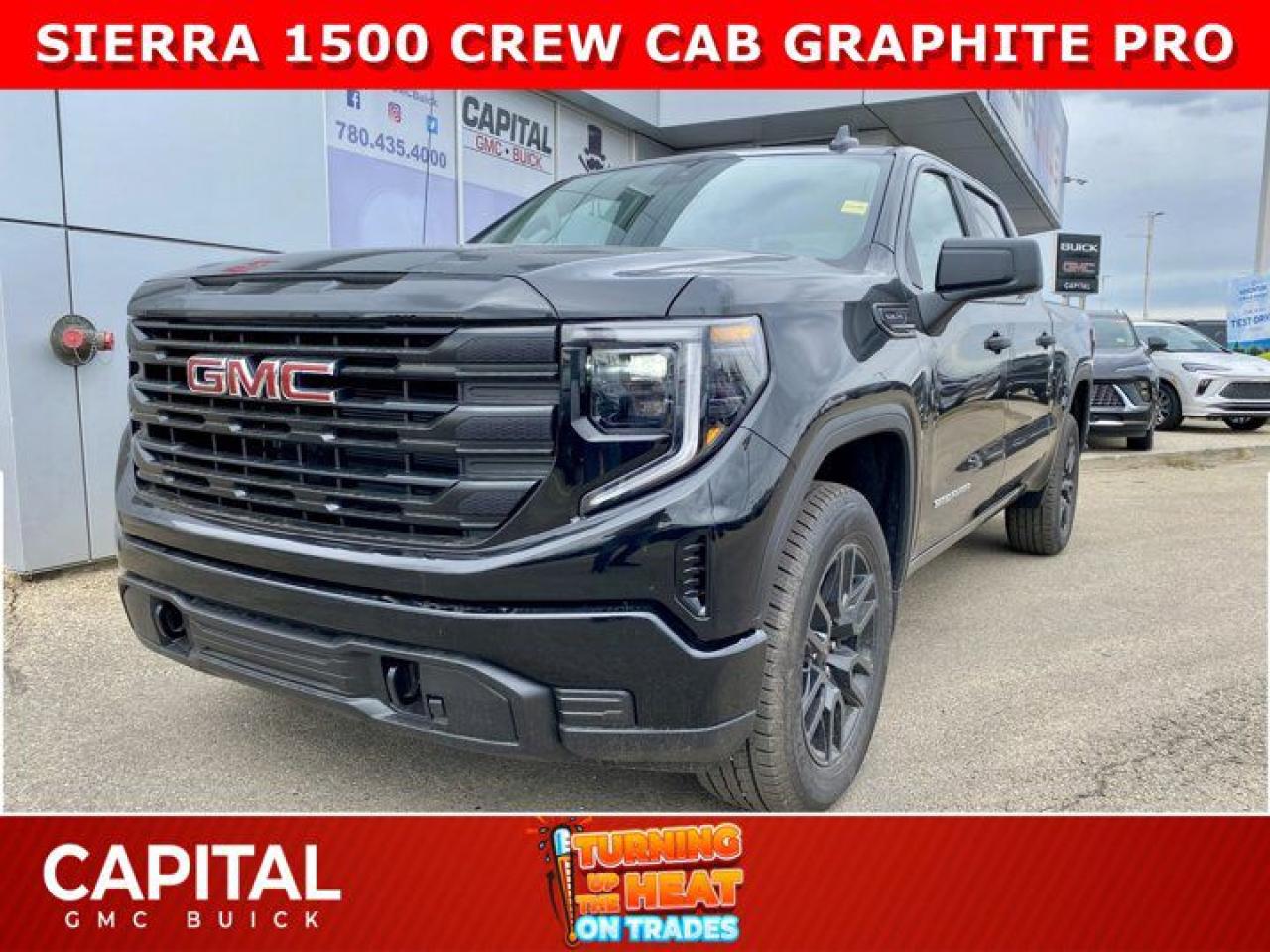 Get ready for this 2024 Sierra 1500 GRAPHITE EDITION! Equipped with the 5.3L V8 Engine and lots of other great options like Black 20 Inch Wheels, Body-colour bumpers, Remote Start, Pro Value Package, Rear camera, Trailering Package with integrated trailer brake controller and so much more! CALL NOW!Ask for the Internet Department for more information or book your test drive today! Text 365-601-8318 for fast answers at your fingertips!AMVIC Licensed Dealer - Licence Number B1044900Disclaimer: All prices are plus taxes and include all cash credits and loyalties. See dealer for details. AMVIC Licensed Dealer # B1044900