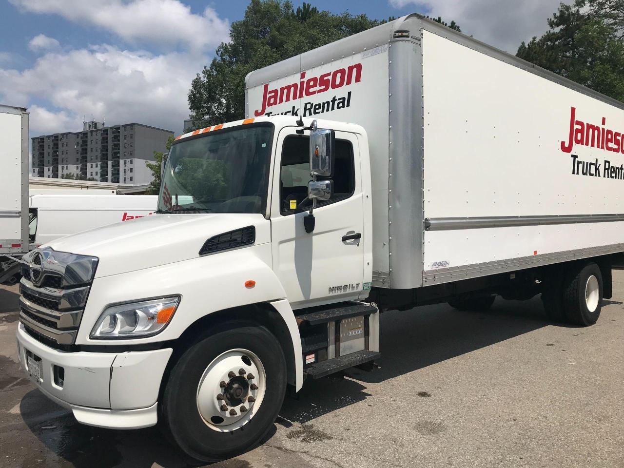 2021 Hino 338 24' van body with lift