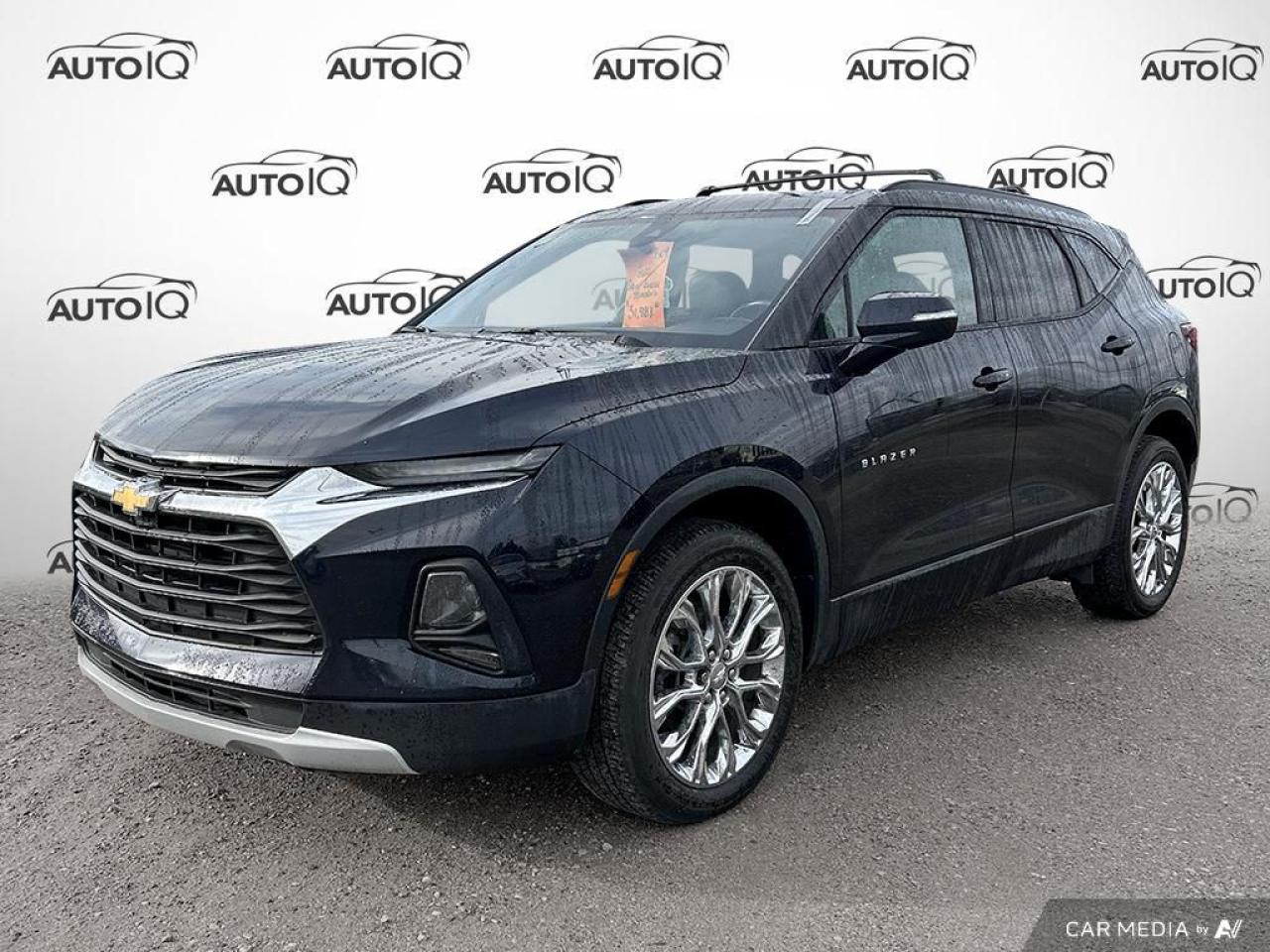 Recent Arrival!<br><br><br>AWD, 170 Amps Alternator, 4-Wheel Disc Brakes, 6 Speakers, 6-Speaker Audio System Feature, 6-Way Power Front Passenger Seat Adjuster, ABS brakes, Air Conditioning, Alloy wheels, AM/FM radio: SiriusXM, Apple CarPlay/Android Auto, Auto High-beam Headlights, Auto-dimming door mirrors, Auto-dimming Rear-View mirror, Automatic temperature control, Black Roof Rails, Brake assist, Bumpers: body-colour, Child-Seat-Sensing Airbag, Compass, Delay-off headlights, Driver door bin, Driver vanity mirror, Dual front impact airbags, Dual front side impact airbags, Electronic Stability Control, Emergency communication system: OnStar and Chevrolet connected services capable, Four wheel independent suspension, Front anti-roll bar, Front Bucket Seats, Front dual zone A/C, Front reading lights, Fully automatic headlights, Garage door transmitter, Heated door mirrors, Heated Driver & Front Passenger Seats, Heated front seats, High-Intensity Discharge Headlights, Illuminated entry, Inside Rear-View Auto-Dimming Mirror, Knee airbag, Lane Change Alert w/Side Blind Zone Alert, Leather Shift Knob, Low tire pressure warning, Occupant sensing airbag, Outside Heated Power-Adjustable Body-Colour Mirrors, Outside temperature display, Overhead airbag, Overhead console, Panic alarm, Passenger door bin, Passenger vanity mirror, Perforated Leather-Appointed Seat Trim, Power driver seat, Power Liftgate, Power passenger seat, Power steering, Power windows, Preferred Equipment Group 3LT, Radio data system, Radio: Chevrolet Infotainment 3 System, Rear anti-roll bar, Rear Cross Traffic Alert, Rear Park Assist w/Audible Warning, Rear Power Programmable Liftgate, Rear reading lights, Rear window defroster, Remote keyless entry, Ride & Handling Suspension, Roof rack: rails only, Security system, SiriusXM, Speed control, Speed-sensing steering, Split folding rear seat, Spoiler, Steering wheel mounted audio controls, Tachometer, Telescoping steering wheel, Tilt steering wheel, Traction control, Trip computer, Turn signal indicator mirrors, Universal Home Remote, Voltmeter, Wheels: 18 Bright Silver Aluminum.<br><br>Blue<br>2021 Chevrolet Blazer True North<br>4D Sport Utility<br>2.0L Turbocharged<br>9-Speed Automatic<br>AWD<br><br>Awards:<br>  * JD Power Canada Automotive Performance, Execution and Layout (APEAL) Study<p></p>

<p>VALUE+ CERTIFIED PRE-OWNED VEHICLE</p>

<p>36-point Provincial Safety Inspection<br />
172-point inspection combined mechanical, aesthetic, functional inspection including a vehicle report card<br />
Warranty: 30 Days or 1500 KMS on mechanical safety-related items and extended plans are available<br />
Complimentary CARFAX Vehicle History Report<br />
2X Provincial safety standard for tire tread depth<br />
2X Provincial safety standard for brake pad thickness<br />
7 Day Money Back Guarantee*<br />
Market Value Report provided<br />
Complimentary 3 months SIRIUS XM satellite radio subscription on equipped vehicles<br />
Complimentary wash and vacuum<br />
Vehicle scanned for open recall notifications from manufacturer</p>

<p>SPECIAL NOTE: This vehicle is reserved for AutoIQs retail customers only. Please, No dealer calls. Errors & omissions excepted.</p>

<p>*As-traded, specialty or high-performance vehicles are excluded from the 7-Day Money Back Guarantee Program (including, but not limited to Ford Shelby, Ford mustang GT, Ford Raptor, Chevrolet Corvette, Camaro 2SS, Camaro ZL1, V-Series Cadillac, Dodge/Jeep SRT, Hyundai N Line, all electric models)</p>