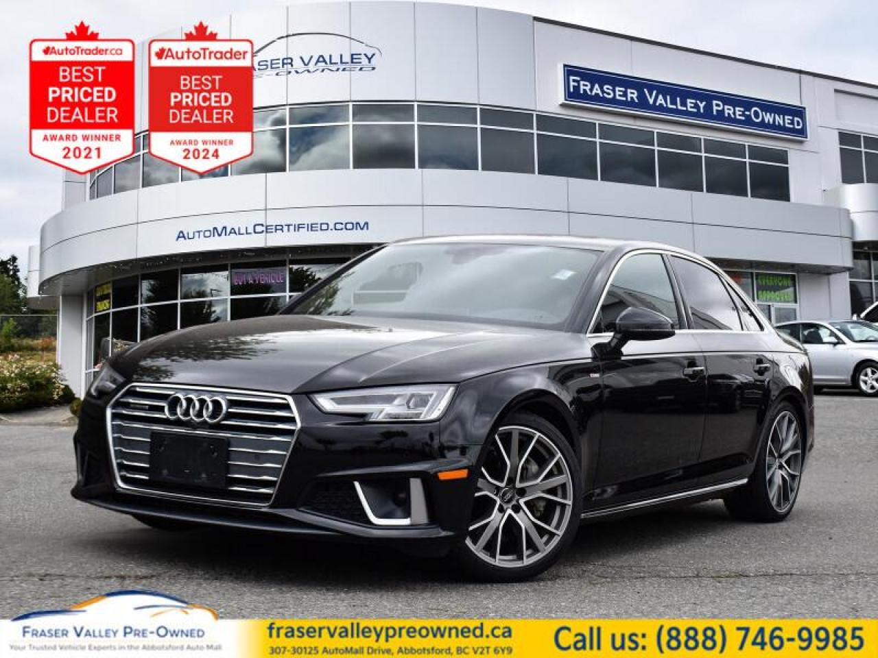 Used 2019 Audi A4 Technik 45 TFSI Quattro  ***Clearance*** 360 Cam, for sale in Abbotsford, BC