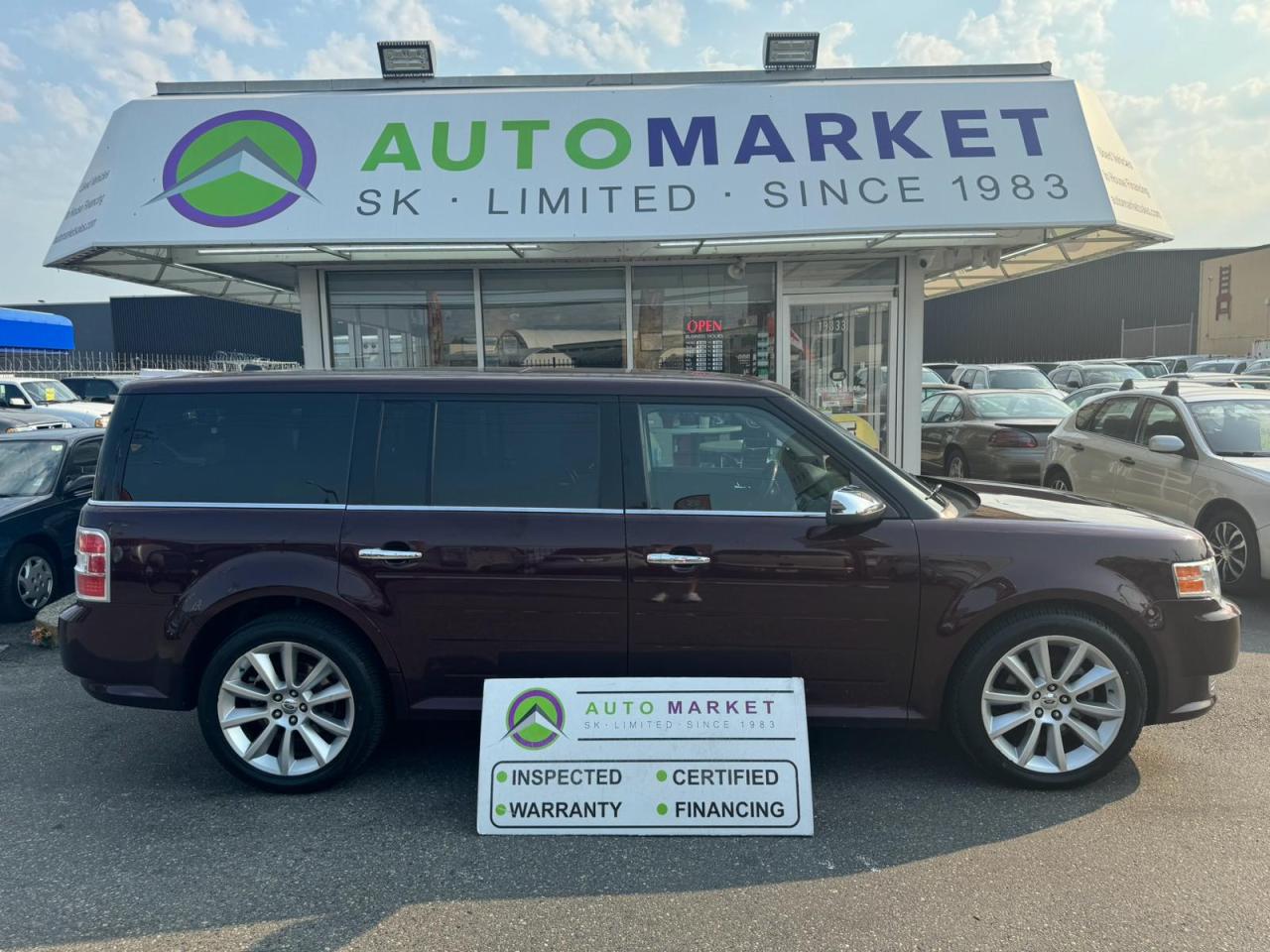 CALL OR TEXT KARL @ 6-0-4-2-5-0-8-6-4-6 FOR INFO & TO CONFIRM WHICH LOCATION.<br /><br />FORD FLEX LIMITED ALL WHEEL DRIVE WITH ALL THE OPTIONS INCLUDING NAVIGATION, BLUETOOTH, PANORAMIC SUNROOF, AND OF COURSE FULL POWER GROUP.  FULL SERVICE AT THE FORD DEALER! TIRES ARE BRAND NEW AND THE BRAKES ARE ALMOST NEW. IT'S CLEAN AND READY TO GO. LOCAL WITH NO ACCIDENT CLAIMS EVER! <br /><br />2 LOCATIONS TO SERVE YOU, BE SURE TO CALL FIRST TO CONFIRM WHERE THE VEHICLE IS.<br /><br />We are a family owned and operated business for 40 years. Since 1983 we have been committed to offering outstanding vehicles backed by exceptional customer service, now and in the future. Whatever your specific needs may be, we will custom tailor your purchase exactly how you want or need it to be. All you have to do is give us a call and we will happily walk you through all the steps with no stress and no pressure.<br /><br />                                            WE ARE THE HOUSE OF YES!<br /><br />ADDITIONAL BENEFITS WHEN BUYING FROM SK AUTOMARKET:<br /><br />-ON SITE FINANCING THROUGH OUR 17 AFFILIATED BANKS AND VEHICLE                                                                                                                      FINANCE COMPANIES.<br />-IN HOUSE LEASE TO OWN PROGRAM.<br />-EVERY VEHICLE HAS UNDERGONE A 120 POINT COMPREHENSIVE INSPECTION.<br />-EVERY PURCHASE INCLUDES A FREE POWERTRAIN WARRANTY.<br />-EVERY VEHICLE INCLUDES A COMPLIMENTARY BCAA MEMBERSHIP FOR YOUR SECURITY.<br />-EVERY VEHICLE INCLUDES A CARFAX AND ICBC DAMAGE REPORT.<br />-EVERY VEHICLE IS GUARANTEED LIEN FREE.<br />-DISCOUNTED RATES ON PARTS AND SERVICE FOR YOUR NEW CAR AND ANY OTHER   FAMILY CARS THAT NEED WORK NOW AND IN THE FUTURE.<br />-40 YEARS IN THE VEHICLE SALES INDUSTRY.<br />-A+++ MEMBER OF THE BETTER BUSINESS BUREAU.<br />-RATED TOP DEALER BY CARGURUS 5 YEARS IN A ROW<br />-MEMBER IN GOOD STANDING WITH THE VEHICLE SALES AUTHORITY OF BRITISH   COLUMBIA.<br />-MEMBER OF THE AUTOMOTIVE RETAILERS ASSOCIATION.<br />-COMMITTED CONTRIBUTOR TO OUR LOCAL COMMUNITY AND THE RESIDENTS OF BC.<br /> $495 Documentation fee and applicable taxes are in addition to advertised prices.<br />LANGLEY LOCATION DEALER# 40038<br />S. SURREY LOCATION DEALER #9987<br />