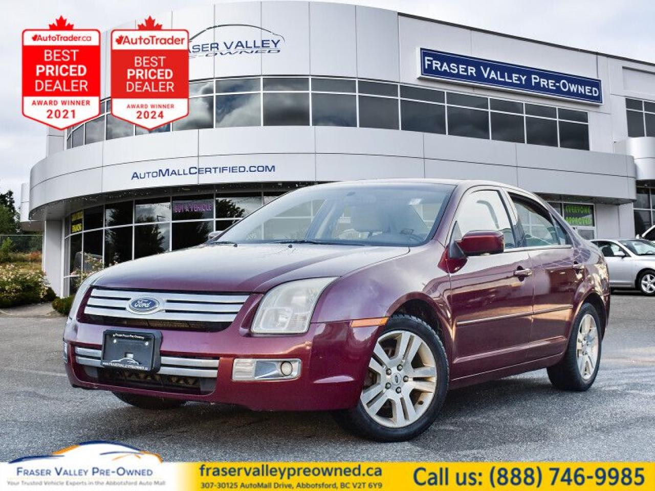 Welcome. This  2007 Ford Fusion is for sale today in Abbotsford. 
 
This  sedan has 260,262 kms. Its  nice in colour  . It has a 5 speed manual transmission and is powered by a  160HP 2.3L 4 Cylinder Engine.  
 
To apply right now for financing use this link : https://www.fraservalleypreowned.ca/abbotsford-car-loan-application-british-columbia
 
 

| Our Quality Guarantee: We maintain the highest standard of quality that is required for a Pre-Owned Dealership to operate in an Auto Mall. We provide an independent 360-degree inspection report through licensed 3rd Party mechanic shops. Thus, our customers can rest assured each vehicle will be a reliable, and responsible purchase.  |  Purchase Disclaimer: Your selected vehicle may have a differing finance and cash prices. When viewing our vehicles on third party  marketplaces, please click over to our website to verify the correct price for the vehicle. The Sale Price on third party websites will always reflect the Finance Price of our vehicles. If you are making a Cash Purchase, please refer to our website for the Cash Price of the vehicle.  | All prices are subject to and do not include, a $995 Finance Fee, and a $995 Document Fee.   These fees as well as taxes, are included in all listed listed payment quotes. Please speak with Dealer for full details and exact numbers.  o~o