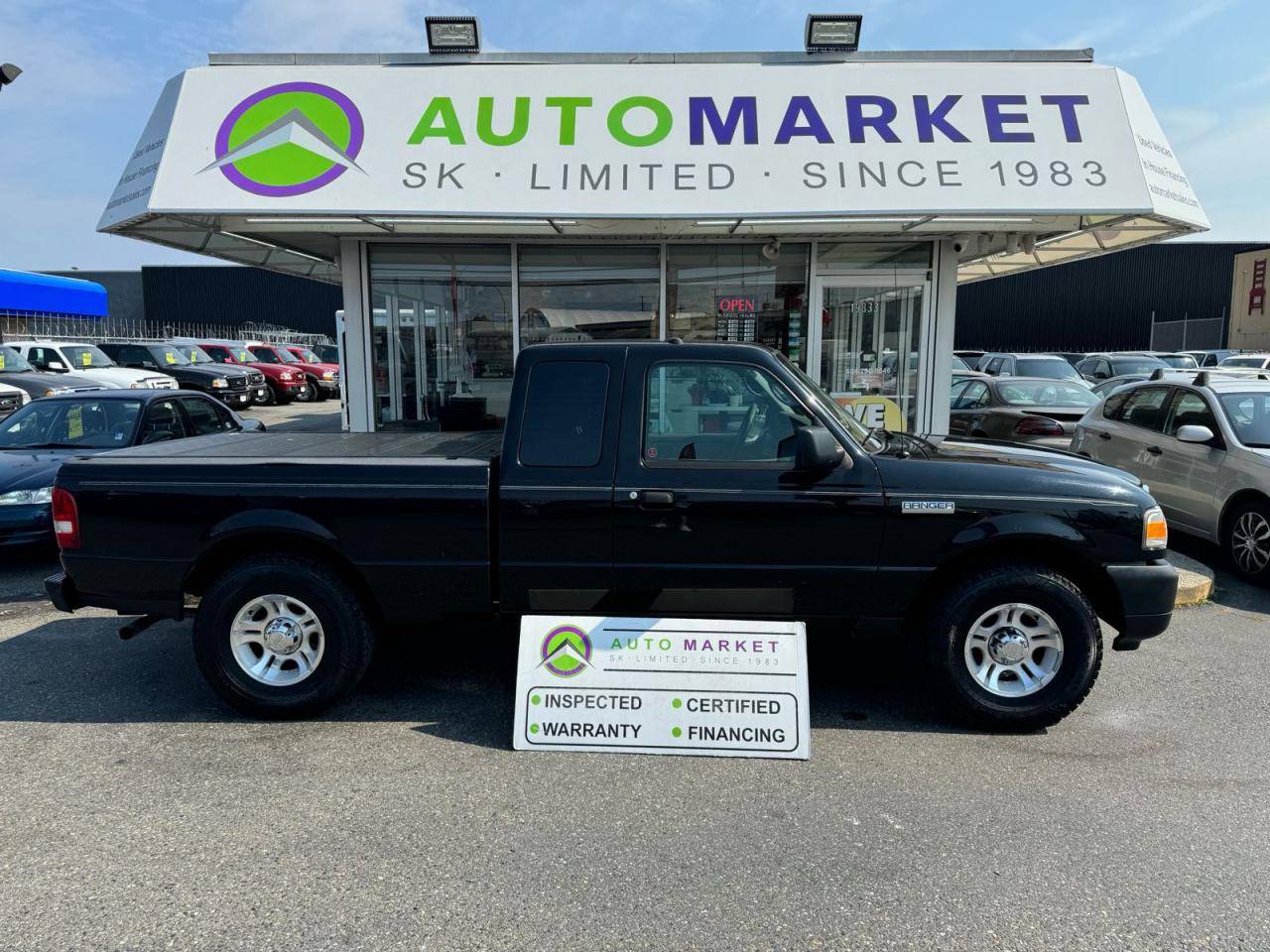 CALL OR TEXT KARL @ 6-0-4-2-5-0-8-6-4-6 FOR INFO & TO CONFIRM WHICH LOCATION.<br /><br />FORD RANGER WITH THE SPORTY 5 SPEED MANUAL TRANSMISSION AND THE FUEL EFFICIENT 4 CYLINDER ENGINE MAKES THIS A GREAT PACKAGE FOR THOSE WANTING A TRUCK WITH DECENT FUEL ECONOMY AND THAT IS FUN TO DRIVE. TIRES ARE NEAR NEW AND THERE IS TONS OF LIFE LEF TON THE BRAKES. IT NEEDS NOTHING, IT'S READY TO GO. <br /><br />2 LOCATIONS TO SERVE YOU, BE SURE TO CALL FIRST TO CONFIRM WHERE THE VEHICLE IS.<br /><br />We are a family owned and operated business for 40 years. Since 1983 we have been committed to offering outstanding vehicles backed by exceptional customer service, now and in the future. Whatever your specific needs may be, we will custom tailor your purchase exactly how you want or need it to be. All you have to do is give us a call and we will happily walk you through all the steps with no stress and no pressure.<br /><br />                                            WE ARE THE HOUSE OF YES!<br /><br />ADDITIONAL BENEFITS WHEN BUYING FROM SK AUTOMARKET:<br /><br />-ON SITE FINANCING THROUGH OUR 17 AFFILIATED BANKS AND VEHICLE                                                                                                                      FINANCE COMPANIES.<br />-IN HOUSE LEASE TO OWN PROGRAM.<br />-EVERY VEHICLE HAS UNDERGONE A 120 POINT COMPREHENSIVE INSPECTION.<br />-EVERY PURCHASE INCLUDES A FREE POWERTRAIN WARRANTY.<br />-EVERY VEHICLE INCLUDES A COMPLIMENTARY BCAA MEMBERSHIP FOR YOUR SECURITY.<br />-EVERY VEHICLE INCLUDES A CARFAX AND ICBC DAMAGE REPORT.<br />-EVERY VEHICLE IS GUARANTEED LIEN FREE.<br />-DISCOUNTED RATES ON PARTS AND SERVICE FOR YOUR NEW CAR AND ANY OTHER   FAMILY CARS THAT NEED WORK NOW AND IN THE FUTURE.<br />-40 YEARS IN THE VEHICLE SALES INDUSTRY.<br />-A+++ MEMBER OF THE BETTER BUSINESS BUREAU.<br />-RATED TOP DEALER BY CARGURUS 5 YEARS IN A ROW<br />-MEMBER IN GOOD STANDING WITH THE VEHICLE SALES AUTHORITY OF BRITISH   COLUMBIA.<br />-MEMBER OF THE AUTOMOTIVE RETAILERS ASSOCIATION.<br />-COMMITTED CONTRIBUTOR TO OUR LOCAL COMMUNITY AND THE RESIDENTS OF BC.<br /> $495 Documentation fee and applicable taxes are in addition to advertised prices.<br />LANGLEY LOCATION DEALER# 40038<br />S. SURREY LOCATION DEALER #9987<br />