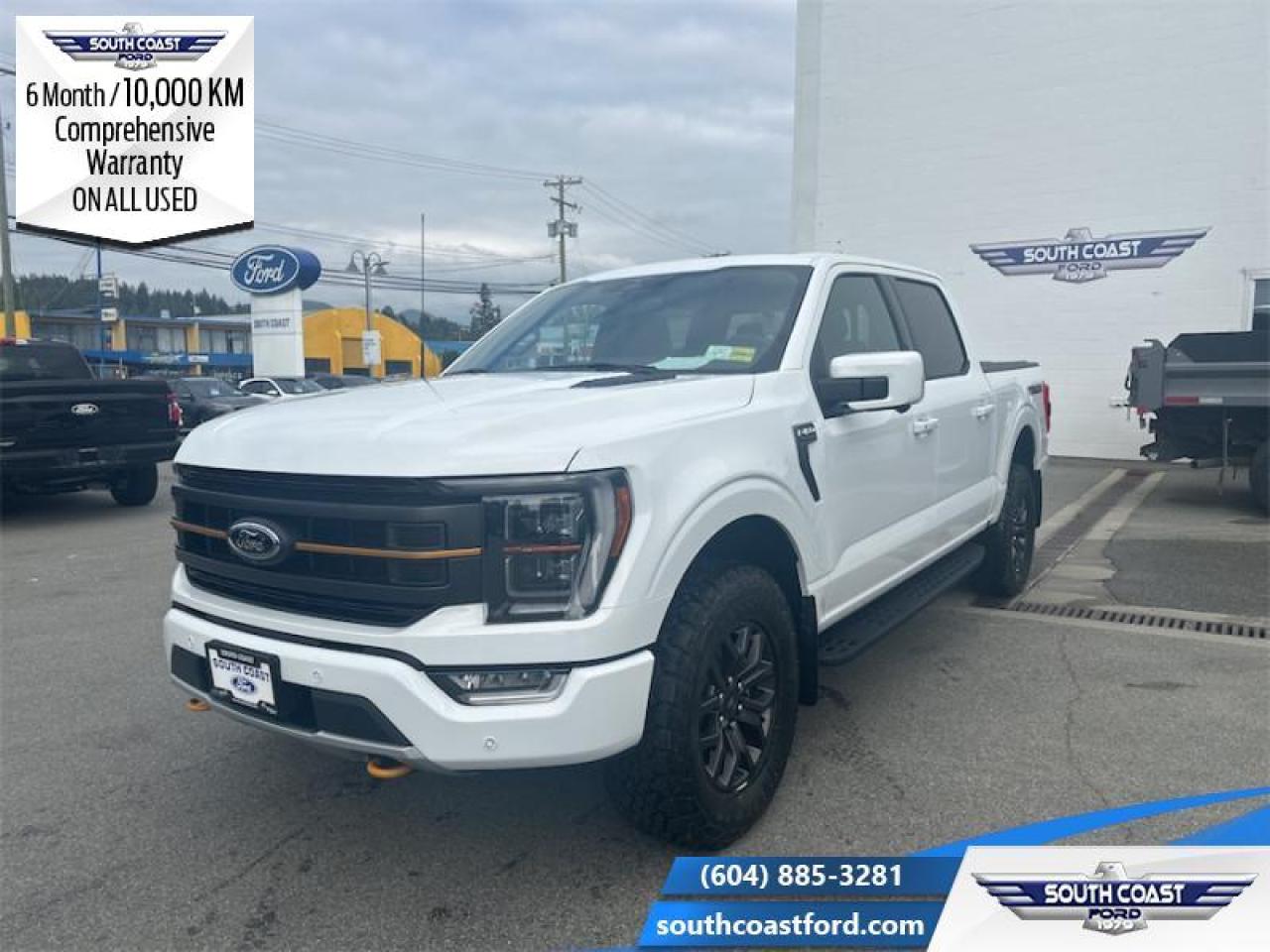 <b>Low Mileage, Off-Road Package,  Heated Seats,  Climate Control,  Aluminum Wheels,  Running Boards!</b><br> <br> <p style=color:Blue;><b>Upgrade your ride at South Coast Ford with peace of mind! Our used vehicles come with a minimum of 10,000 km and 6 months of Comprehensive Vehicle Warranty. Drive with confidence knowing your investment is protected.</b></p><br> <br> Compare at $74990 - Our Price is just $73805! <br> <br>   This Ford F-150 is arguably the most capable truck in the class, and it features a spacious, comfortable interior. This  2023 Ford F-150 is for sale today in Sechelt. <br> <br>The perfect truck for work or play, this versatile Ford F-150 gives you the power you need, the features you want, and the style you crave! With high-strength, military-grade aluminum construction, this F-150 cuts the weight without sacrificing toughness. The interior design is first class, with simple to read text, easy to push buttons and plenty of outward visibility. With productivity at the forefront of design, the F-150 makes use of every single component was built to get the job done right!This low mileage  Crew Cab 4X4 pickup  has just 3,322 kms. Its  oxford white in colour  . It has a 10 speed automatic transmission and is powered by a  400HP 3.5L V6 Cylinder Engine. <br> <br> Our F-150s trim level is Tremor. Upgrading to this Ford F-150 Tremor is a great choice as it comes loaded with exclusive aluminum wheels, a performance off-road suspension, a dual stainless steel exhaust with black tip, front fog lights, remote keyless entry and remote engine start, Ford Co-Pilot360 that features lane keep assist, pre-collision assist and automatic emergency braking. Enhanced features include body colored exterior accents, SYNC 4 with enhanced voice recognition, Apple CarPlay and Android Auto, FordPass Connect 4G LTE, steering wheel mounted cruise control, a powerful audio system, trailer hitch and sway control, cargo box lights, power door locks and a rear view camera to help when backing out of a tight spot. This vehicle has been upgraded with the following features: Off-road Package,  Heated Seats,  Climate Control,  Aluminum Wheels,  Running Boards,  Remote Start,  Sync. <br> To view the original window sticker for this vehicle view this <a href=http://www.windowsticker.forddirect.com/windowsticker.pdf?vin=1FTEW1E8XPFC70157 target=_blank>http://www.windowsticker.forddirect.com/windowsticker.pdf?vin=1FTEW1E8XPFC70157</a>. <br/><br> <br>To apply right now for financing use this link : <a href=https://www.southcoastford.com/financing/ target=_blank>https://www.southcoastford.com/financing/</a><br><br> <br/><br>Call South Coast Ford Sales or come visit us in person. Were convenient to Sechelt, BC and located at 5606 Wharf Avenue. and look forward to helping you with your automotive needs.<br><br> Come by and check out our fleet of 20+ used cars and trucks and 80+ new cars and trucks for sale in Sechelt.  o~o