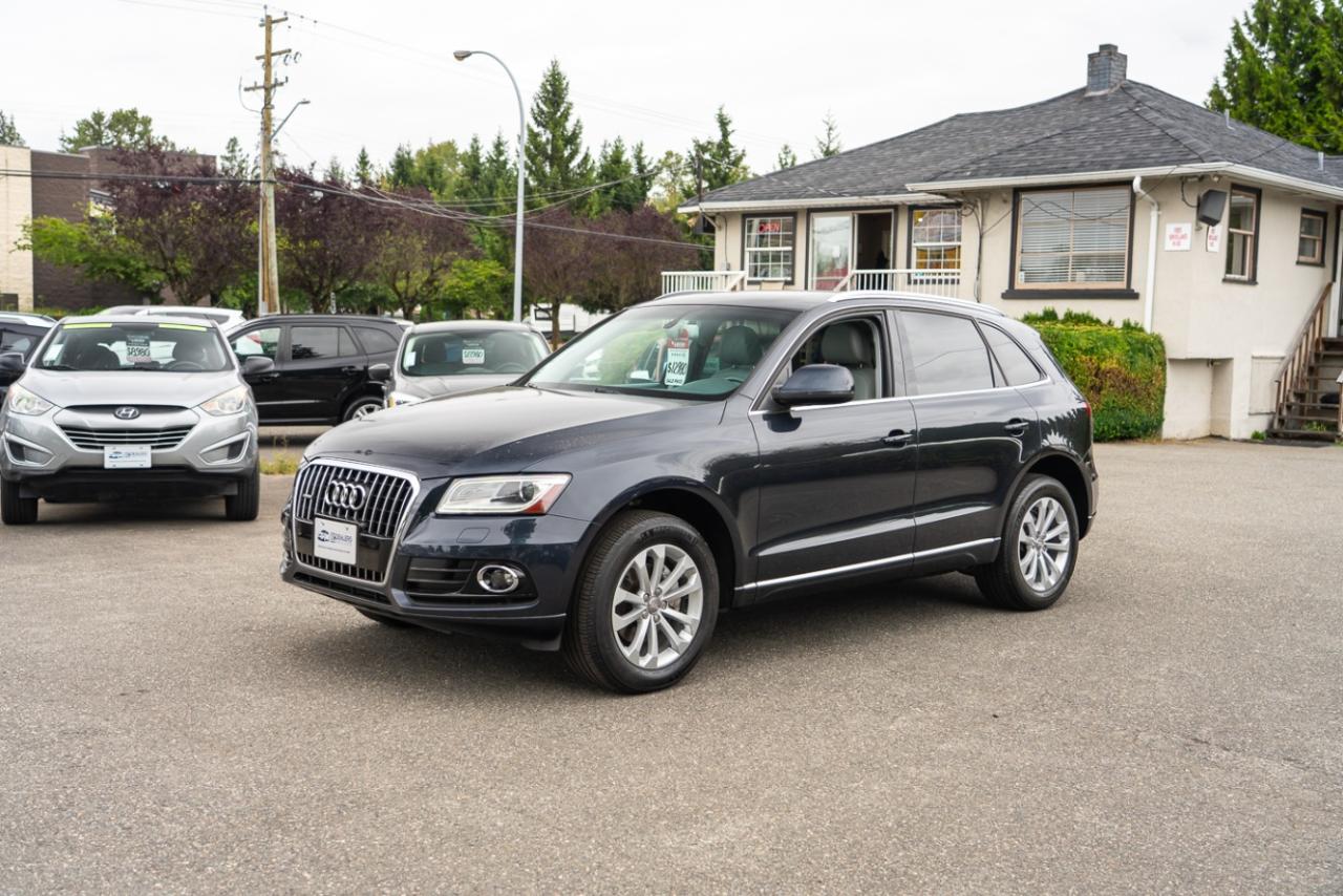 <p>Local and No Accidents! Loaded Audi Q5 Quattro AWD with navigation, leather heated seats, sunroof, alloy wheels, keyless-entry, Bluetooth and more.<span id=jodit-selection_marker_1723497651447_7534492089555163 data-jodit-selection_marker=start style=line-height: 0; display: none;></span></p> <p><br></p><p>Excellent, Affordable Lubrico Warranty Options Available on ALL Vehicles!</p><p><span style=background-color: rgba(var(--bs-white-rgb),var(--bs-bg-opacity)); color: var(--bs-body-color); font-family: open-sans, -apple-system, BlinkMacSystemFont, "Segoe UI", Roboto, Oxygen, Ubuntu, Cantarell, "Fira Sans", "Droid Sans", "Helvetica Neue", sans-serif; font-size: var(--bs-body-font-size); font-weight: var(--bs-body-font-weight); text-align: var(--bs-body-text-align);>All Vehicles are Safety Inspected by a 3rd Party Inspection Service. </span><br><br>We speak English, French, German, Punjabi, Hindi and Urdu Language! </p><p><br>We are proud to have sold over 14,500 vehicles to our customers throughout B.C. </p><p><br>What Makes Us Different? <br>All of our vehicles have been sent to us from new car dealerships. They are all trade-ins and we are a large remarketing centre for the lower mainland new car dealerships. We do not purchase vehicles at auctions or from private sales. <br> <br>Administration Fee of $375<br> <br>Disclaimer: <br>Vehicle options are inputted from a VIN decoder. As we make our best effort to ensure all details are accurate we can not guarantee the information that is decoded from the VIN. Please verify any options before purchasing the vehicle. <br> <br>B.C. Dealers Trade-In Centre <br>14458 104th Ave. <br>Surrey, BC <br>V3R1L9 <br>DL# 26220</p><p> <br> </p><p>6-0-4-5-8-5-1-8-3-1<span id=jodit-selection_marker_1715031292914_8639568369688433 data-jodit-selection_marker=start style=line-height: 0; display: none;></span></p>