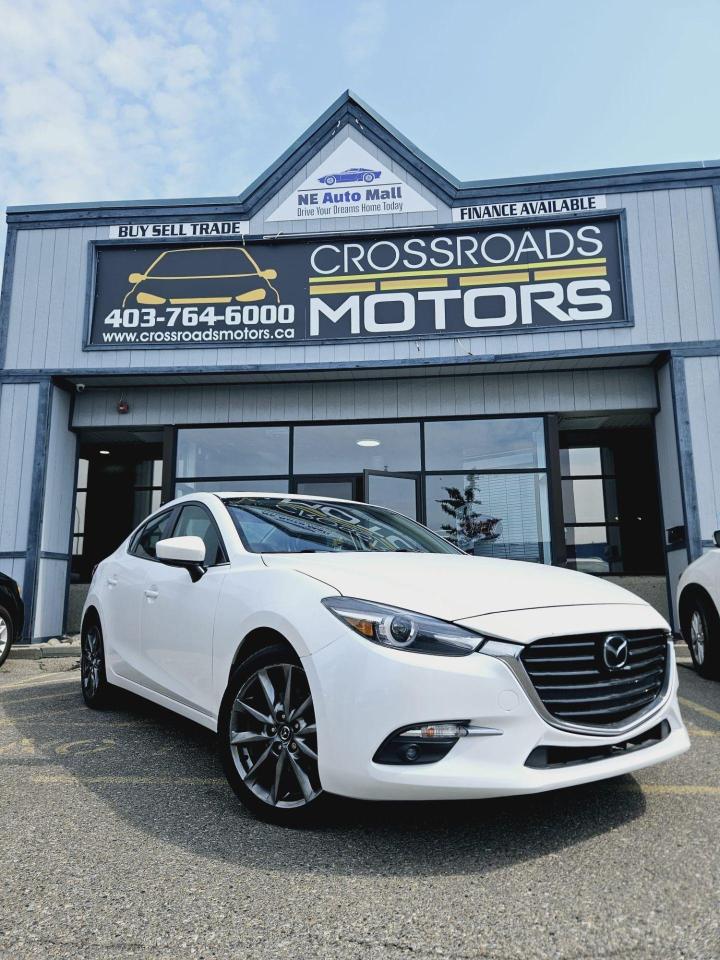 Used 2018 Mazda MAZDA3 GT-HEADS UP DISPLAY- HEATED STEERING- NAVI-LEATHER for sale in Calgary, AB