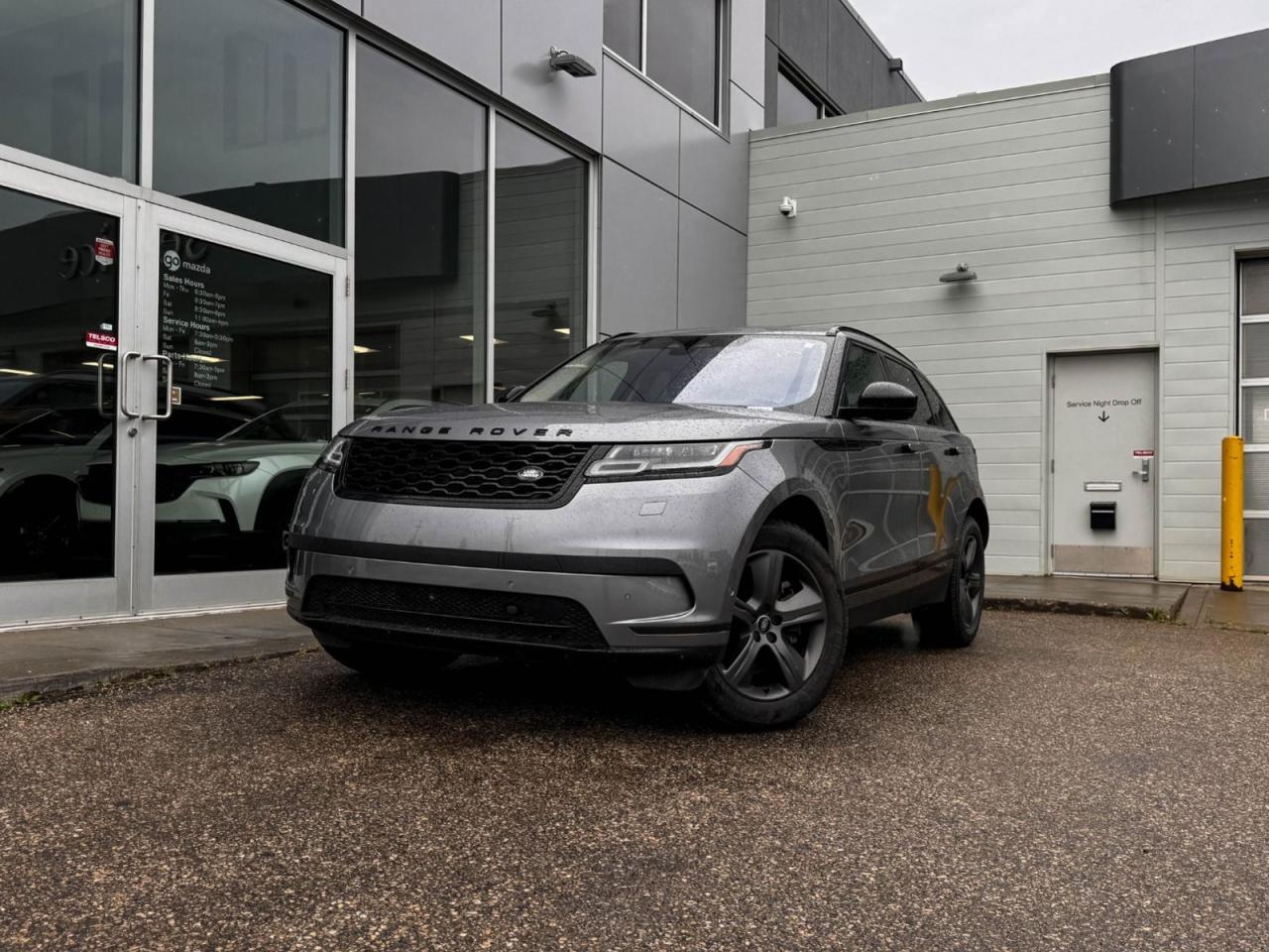 2021 Land Rover Range Rover Velar S Grey! Its equipped with black leather seating, front heated/vented seats, driver memory settings, all weather mats, a leather-wrapped steering wheel with mounted audio/cruise controls, a panoramic sunroof, navigation, a 360-degree backup camera, and so much more. Full photos and description coming soon!Clean CarFax