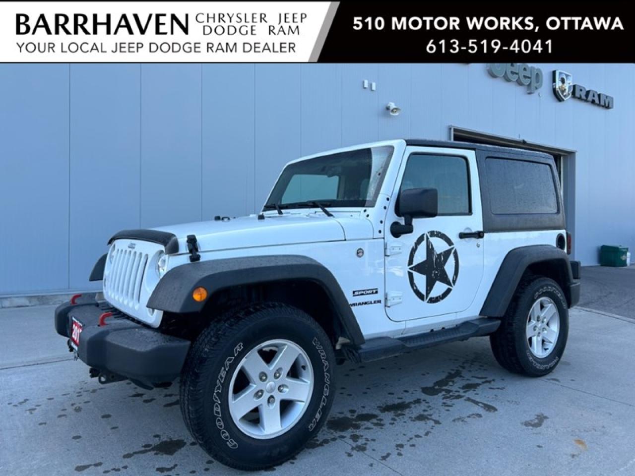 Used 2017 Jeep Wrangler 4X4 Sport | AC | Low KM's for sale in Ottawa, ON