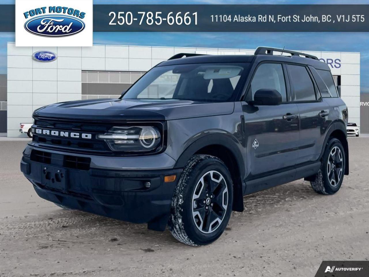 <p>Get ready to conquer any terrain in style with this brand new 2024 Ford Bronco Sport Outer Banks® from Fort Motors. This rugged yet refined SUV boasts a sleek Carbonized Grey Metallic exterior that turns heads wherever you go. Step inside and be greeted by a luxurious Brown interior, showcasing the premium craftsmanship that defines the Outer Banks® trim.</p>
<p>This Bronco Sport is packed with features designed to enhance your driving experience.  The powerful 1.5L EcoBoost engine paired with an 8-speed automatic transmission delivers a smooth and responsive ride, while the advanced Ford Co-Pilot360 Assist+ suite of safety features provides peace of mind on every journey.</p>
<p>Here are five features that will make you fall in love with this Bronco Sport:</p>
<ul>
<li><strong>Carbonized Grey Metallic Exterior:</strong>  This sophisticated shade adds a touch of modern elegance to the Bronco Sports rugged design.</li>
<li><strong>B&O Sound System with 10 Speakers:</strong> Immerse yourself in rich, high-fidelity audio with the premium B&O sound system.</li>
<li><strong>Class II Trailer Tow Package:</strong>  Ready for adventure?  This Bronco Sport is equipped to handle your towing needs.</li>
<li><strong>Tech Package:</strong> Stay connected and entertained with features like HD Radio, a universal garage door opener, and a wireless charging pad.</li>
<li><strong>Ford Co-Pilot360 Assist+:</strong>  Drive with confidence knowing you have advanced safety features like blind spot monitoring, lane keeping assist, and automatic emergency braking at your fingertips.</li>
</ul>
<p>Visit Fort Motors today to experience the thrill of driving this new 2024 Ford Bronco Sport Outer Banks® firsthand.</p>
<p><em>Powered by AutoIntelligence™ AI</em></p>
