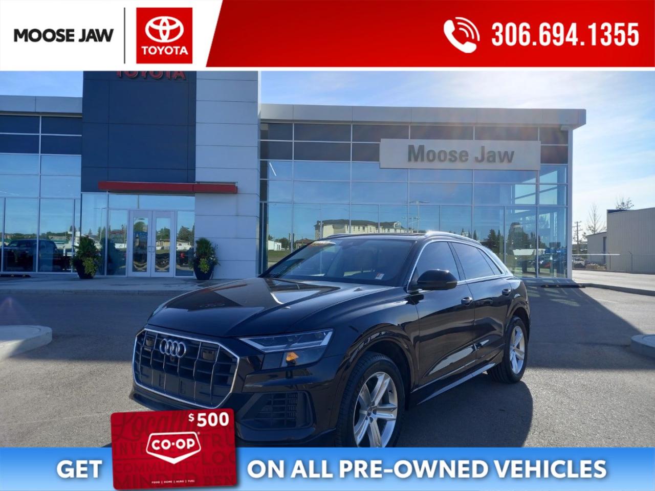 Used 2019 Audi Q8 55 Progressiv LOCAL TRADE IN GREAT CONDITION WITH ONLY 77,113 KMS, ENJOY PURE LUXURY IN THIS WELL EQUIPPED Q8!! for sale in Moose Jaw, SK