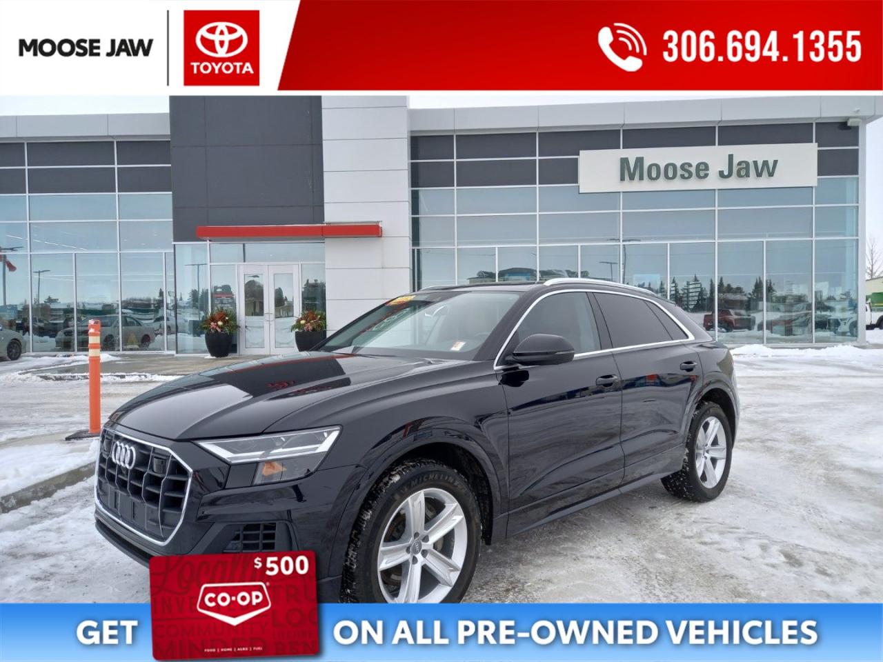 Used 2019 Audi Q8 55 Progressiv LOCAL TRADE IN GREAT CONDITION WITH ONLY 77,113 KMS, ENJOY PURE LUXURY IN THIS WELL EQUIPPED Q8!! for sale in Moose Jaw, SK