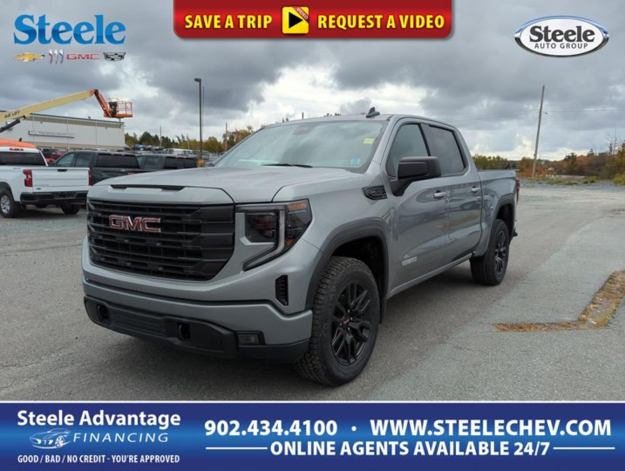 Our 2024 GMC Sierra 1500 Elevation Crew Cab 4X4 is ready to rise up and take on your next challenge in Sterling Metallic! Powered by a 5.3 Litre V8 serving up 355hp to a 10 Speed Automatic transmission engineered for hard work. A high-capacity suspension and locking rear differential are onboard for extra capability, and this Four Wheel Drive truck returns approximately 11.8L/100km on the highway. A sophisticated monochrome exterior leads the way for Sierra style, complemented by LED lighting, fog lamps, body-color bumpers, 20-inch wheels, a MultiPro tailgate, and cargo-bed lighting. Functional and stylish details surround you in our Elevation cabin. Highlights include heated cloth front seats, 10-way power for the driver, a heated-wrapped steering wheel, dual-zone automatic climate control, remote start, and 12V/120V outlets. Our Sierra also helps meet your needs for smart technology with a 12.3-inch driver display, 13.4-inch touchscreen, full-color navigation, Google Built-in, wireless Apple CarPlay®/Android Auto®, Bluetooth®, WiFi compatibility, and six-speaker audio. Safer days come into view with GMCs automatic braking, lane-keeping assistance, lane departure warning, forward collision warning, rearview camera, pedestrian detection, tire pressure monitoring, hill-start assist, and more. Crafted to exceed expectations, our Sierra 1500 Elevation is an excellent choice! Save this Page and Call for Availability. We Know You Will Enjoy Your Test Drive Towards Ownership! Metros Premier Credit Specialist Team Good/Bad/New Credit? Divorce? Self-Employed?