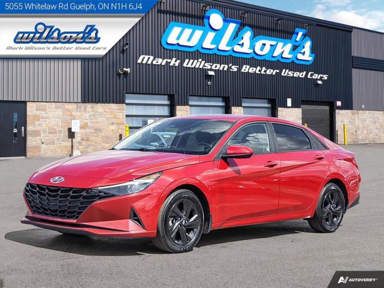 Look at this certified 2022 Hyundai Elantra Preferred Heated Steering + Seats, BSM, CarPlay + Android, Alloy Wheels, Rear Camera & More!. Its Automatic transmission and 2.0 L engine will keep you going. This Hyundai Elantra comes equipped with these options: Reverse Camera, Heated Steering Wheel, Air Conditioning, Heated Seats, Tilt Steering Wheel, Steering Radio Controls, Power Windows, Power Locks, Traction Control, and Power Mirrors. Stop by and visit us at Mark Wilsons Better Used Cars, 5055 Whitelaw Road, Guelph, ON N1H 6J4.60+ years of World Class Service!650+ Live Market Priced VEHICLES! ONE MASSIVE LOCATION!No unethical Penalties or tricks for paying cash!Free Local Delivery Available!FINANCING! - Better than bank rates! 6 Months No Payments available on approved credit OAC. Zero Down Available. We have expert licensed credit specialists to secure the best possible rate for you and keep you on budget ! We are your financing broker, let us do all the leg work on your behalf! Click the RED Apply for Financing button to the right to get started or drop in today!BAD CREDIT APPROVED HERE! - You dont need perfect credit to get a vehicle loan at Mark Wilsons Better Used Cars! We have a dedicated licensed team of credit rebuilding experts on hand to help you get the car of your dreams!WE LOVE TRADE-INS! - Top dollar trade-in values!SELL us your car even if you dont buy ours! HISTORY: Free Carfax report included.Certification included! No shady fees for safety!EXTENDED WARRANTY: Available30 DAY WARRANTY INCLUDED: 30 Days, or 3,000 km (mechanical items only). No Claim Limit (abuse not covered)5 Day Exchange Privilege! *(Some conditions apply)CASH PRICES SHOWN: Excluding HST and Licensing Fees.2019 - 2024 vehicles may be daily rentals. Please inquire with your Salesperson.