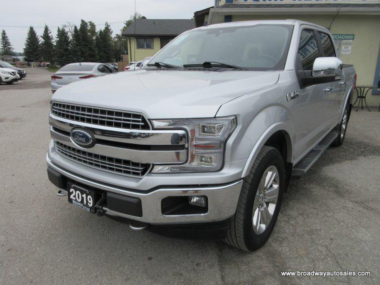 Used 2019 Ford F-150 GREAT VALUE LARIAT-MODEL 5 PASSENGER 3.5L - ECO-BOOST.. 4X4.. CREW-CAB.. SHORTY.. NAVIGATION.. SUNROOF.. LEATHER.. HEATED/AC SEATS.. BACK-UP CAMERA.. for sale in Bradford, ON