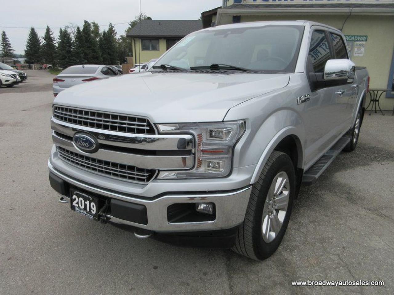 Used 2019 Ford F-150 GREAT VALUE LARIAT-MODEL 5 PASSENGER 3.5L - ECO-BOOST.. 4X4.. CREW-CAB.. SHORTY.. NAVIGATION.. SUNROOF.. LEATHER.. HEATED/AC SEATS.. BACK-UP CAMERA.. for sale in Bradford, ON