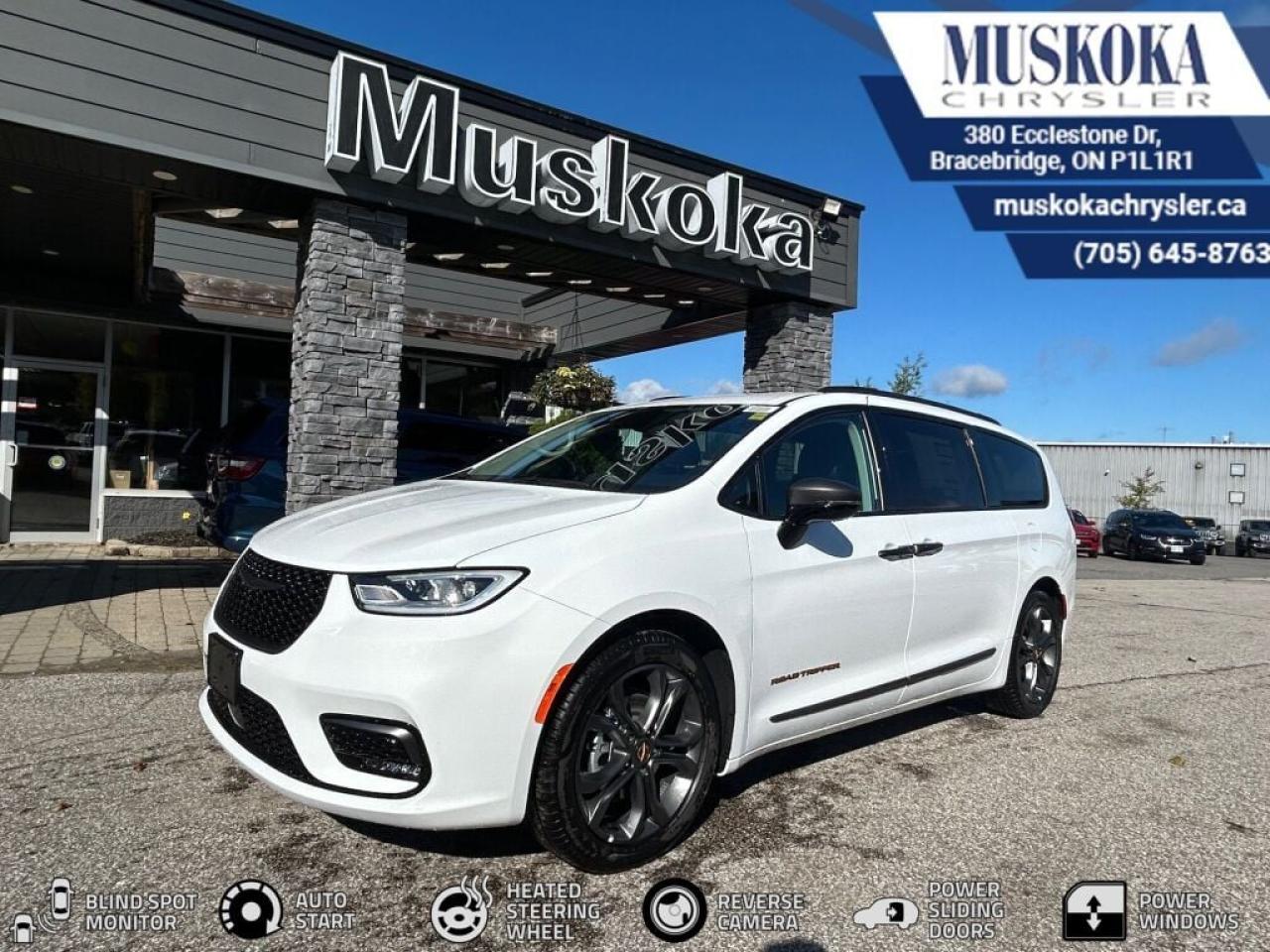 This CHRYSLER PACIFICA TOURING-L, with a 3.6L Pentastar V-6 engine engine, features a 9-speed automatic transmission, and generates 8.4 highway/12.4 city L/100km. Find this vehicle with only 24 kilometers!  CHRYSLER PACIFICA TOURING-L Options: This CHRYSLER PACIFICA TOURING-L offers a multitude of options. Technology options include: 10.1 Touchscreen Display, Disassociated Touchscreen Display, 2 LCD Monitors In The Front, GPS Antenna Input, Integrated Centre Stack Radio.  Safety options include Rain Detecting Variable Intermittent Wipers, Airbag Occupancy Sensor, Curtain 1st, 2nd And 3rd Row Airbags, Driver And Passenger Knee Airbag, Dual Stage Driver And Passenger Front Airbags.  Visit Us: Find this CHRYSLER PACIFICA TOURING-L at Muskoka Chrysler today. We are conveniently located at 380 Ecclestone Dr Bracebridge ON P1L1R1. Muskoka Chrysler has been serving our local community for over 40 years. We take pride in giving back to the community while providing the best customer service. We appreciate each and opportunity we have to serve you, not as a customer but as a friend