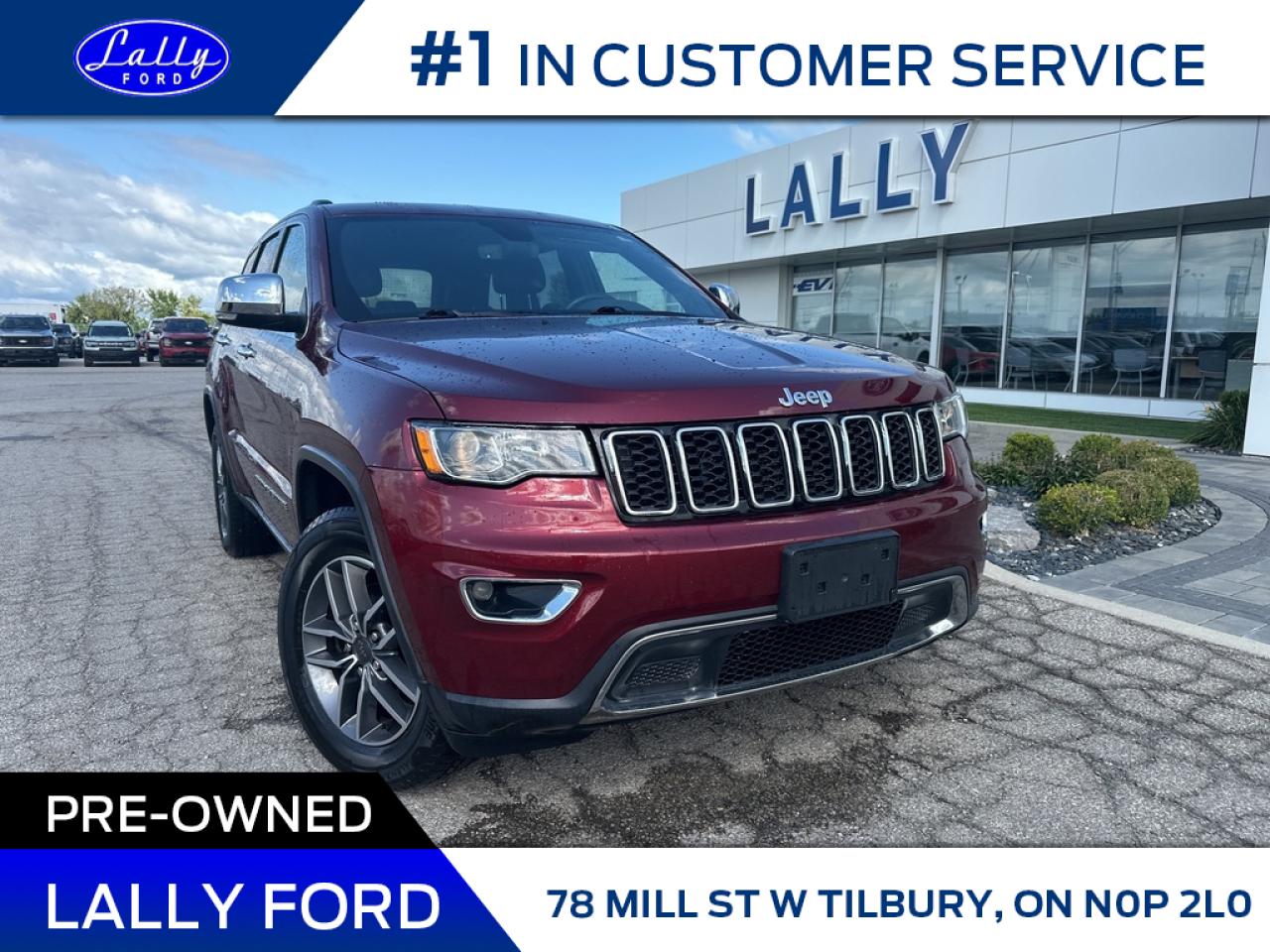 Used 2019 Jeep Grand Cherokee Limited, 4x4, Leather, Nav, Local Trade! for sale in Tilbury, ON