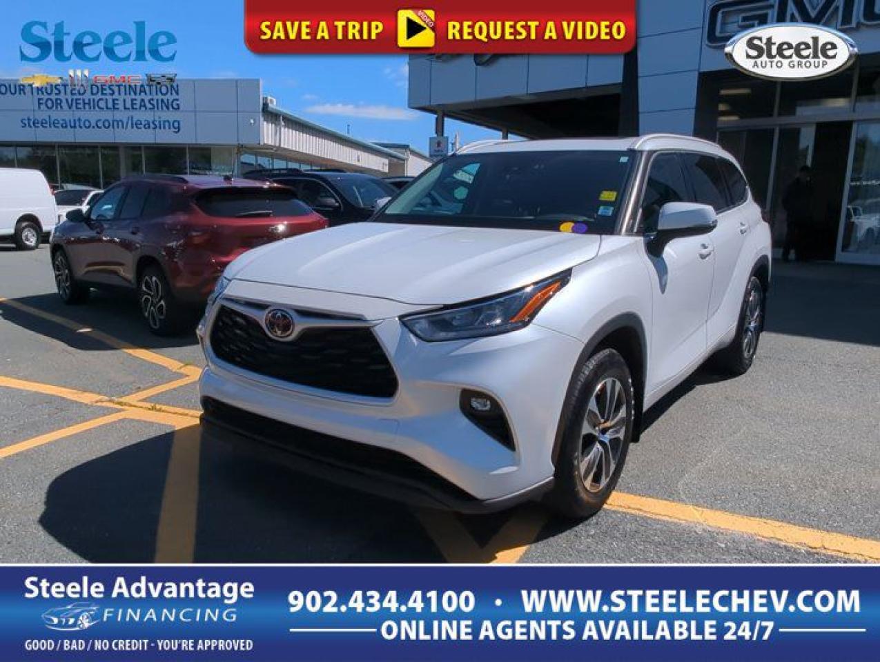 Stand out in style with our 2022 Toyota Highlander XLE AWD in Blueprint! Motivated by a 3.5 Litre V6 that offers 295hp tethered to an 8 Speed Automatic transmission. Power like that is a major plus for our All Wheel Drive SUV, which also scores approximately 8.7L/100km on the highway with a strong and stylish design. Our Highlander has LED lighting, fog lamps, heated power mirrors, a power sunroof, a power liftgate, and 18-inch alloy wheels to make a bold impression. Our XLE cabin has room for seven, thanks to heated SofTex power front seats, second-row captains chairs, a leather-wrapped steering wheel, tri-zone automatic climate control, and soft-touch surfaces for sophisticated comfort. Well-connected, our Highlander meets your needs for mobile communications with an 8-inch touchscreen, Android Auto®, Apple CarPlay®, Bluetooth®, WiFi compatibility, Amazon Alexa compatibility, wireless charging, voice recognition, and six-speaker audio. Toyota Safety Sense technology helps take care of you with automatic braking, lane-keeping assistance, adaptive cruise control, a rearview camera, blind-spot monitoring, and more. Our Highlander XLE aims to be outstanding and has no trouble hitting the target! Save this Page and Call for Availability. We Know You Will Enjoy Your Test Drive Towards Ownership! Steele Chevrolet Atlantic Canadas Premier Pre-Owned Super Center. Being a GM Certified Pre-Owned vehicle ensures this unit has been fully inspected fully detailed serviced up to date and brought up to Certified standards. Market value priced for immediate delivery and ready to roll so if this is your next new to your vehicle do not hesitate. Youve dealt with all the rest now get ready to deal with the BEST! Steele Chevrolet Buick GMC Cadillac (902) 434-4100 Metros Premier Credit Specialist Team Good/Bad/New Credit? Divorce? Self-Employed?